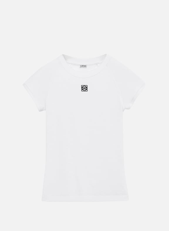 T-shirt ajusté en coton mélangé Blanc by LOEWE LOEWE T-shirt ajusté en coton mélangé Blanc