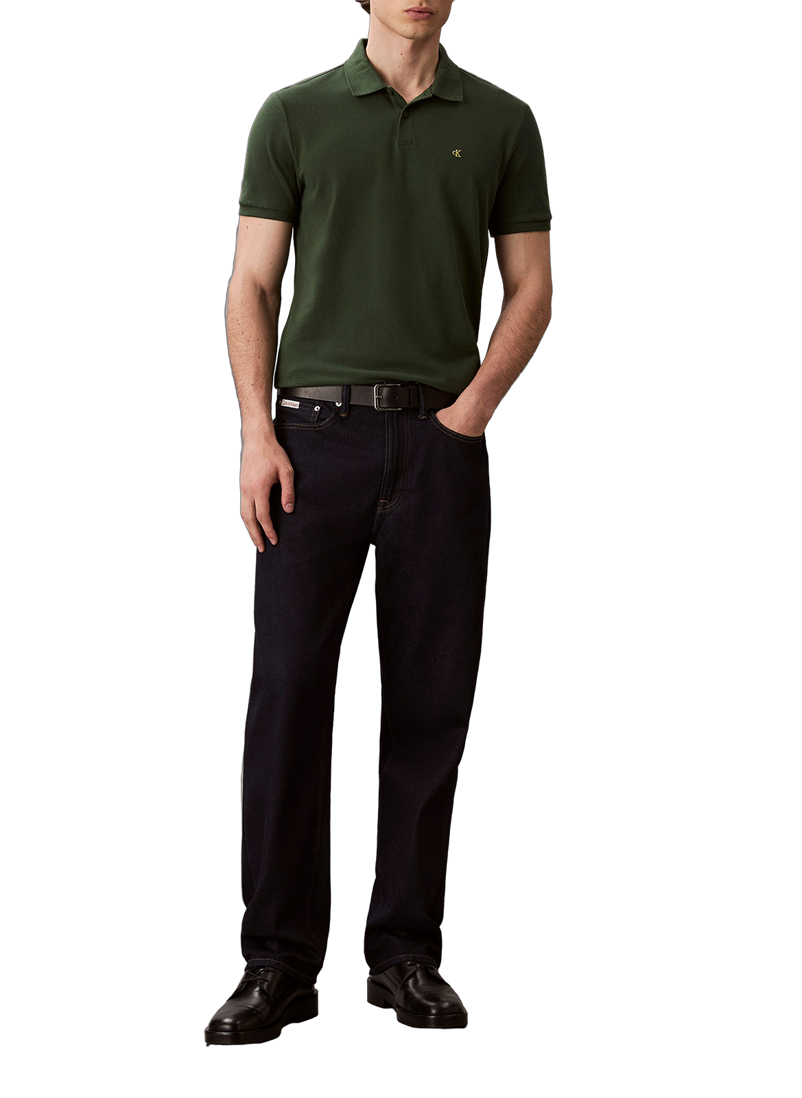 Polo manches courtes en coton CALVIN KLEIN Vert