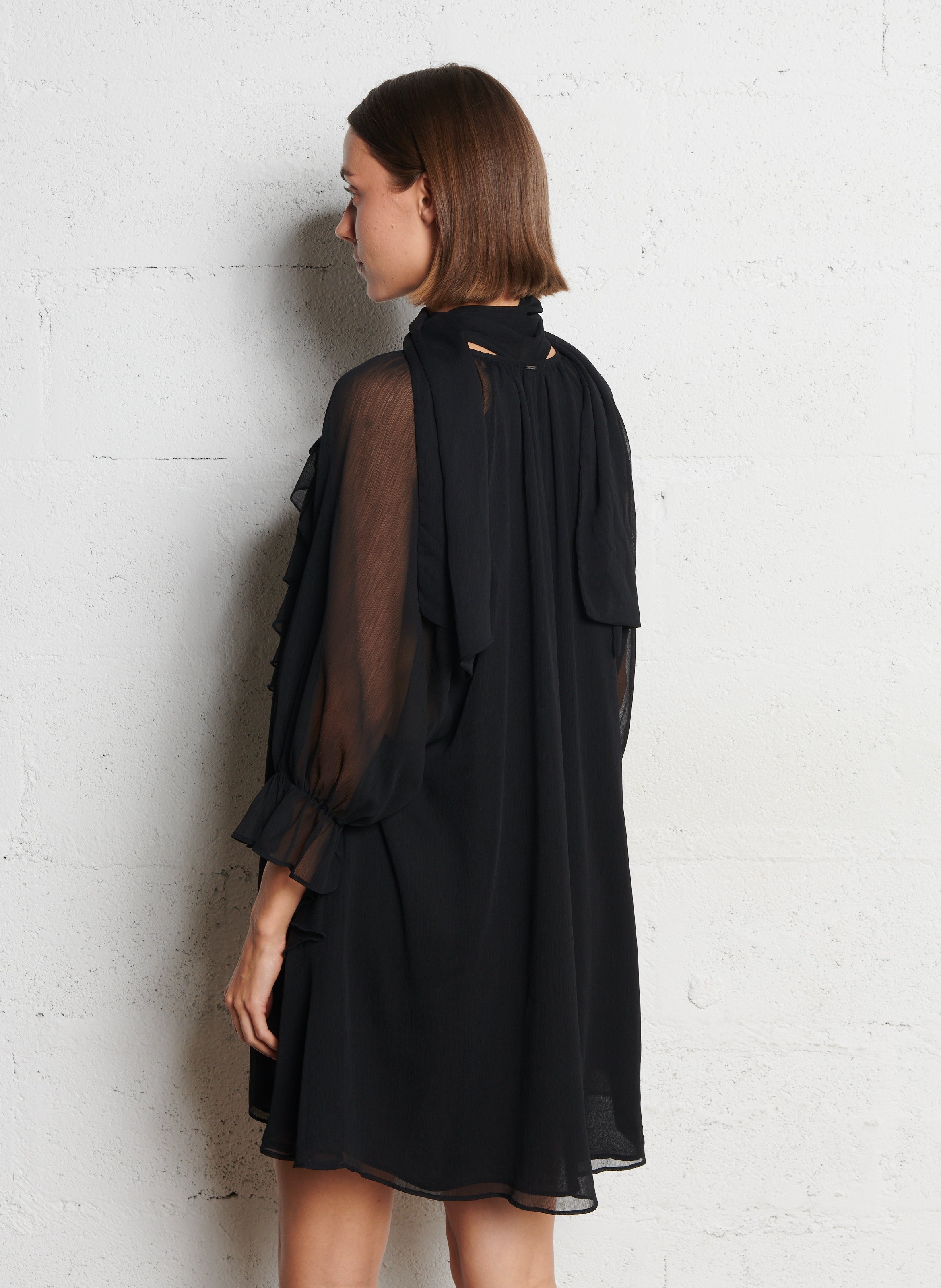 Robe courte col v IKKS Noir