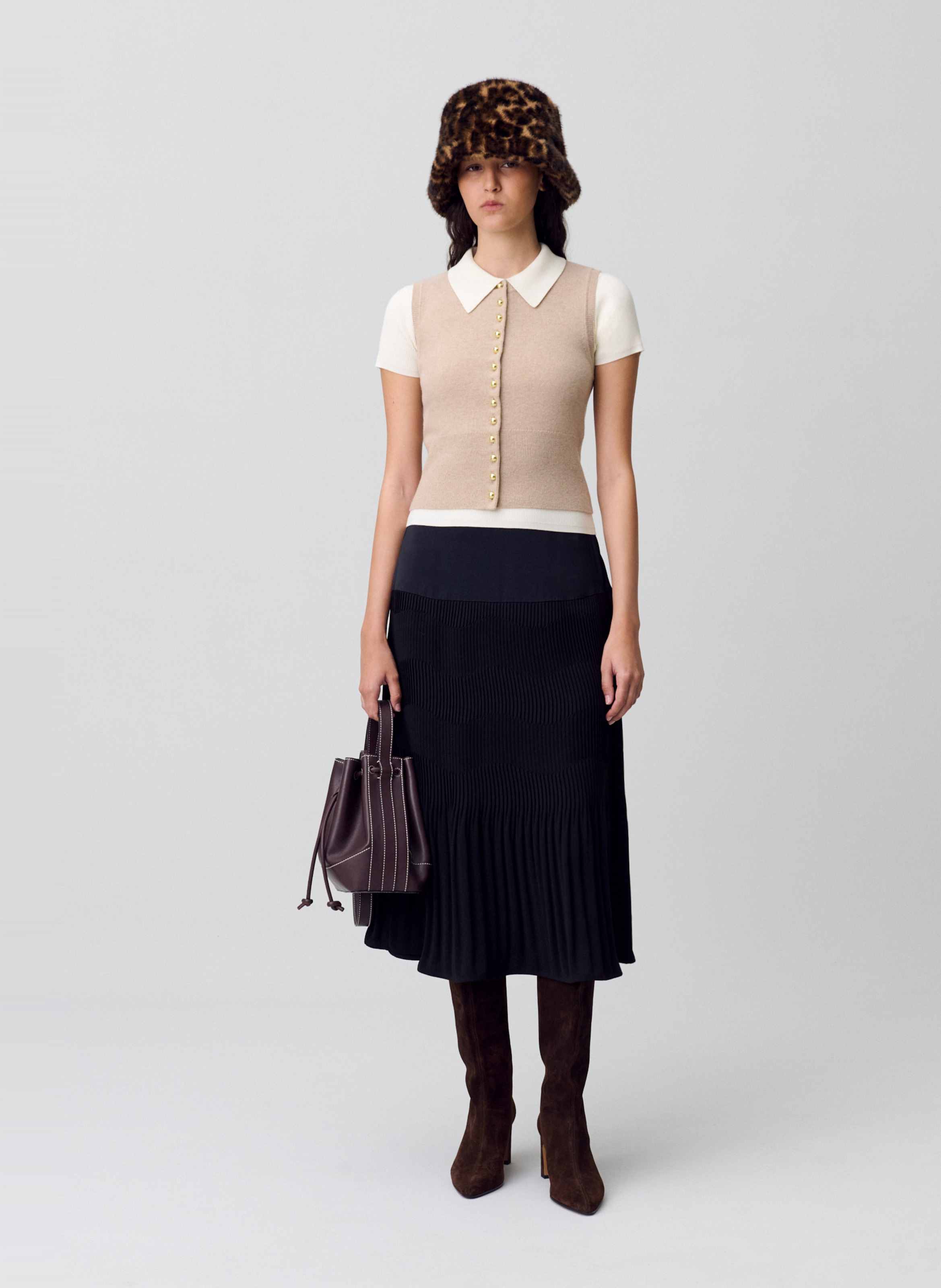 Jupe longue taille haute siley CLAUDIE PIERLOT Noir