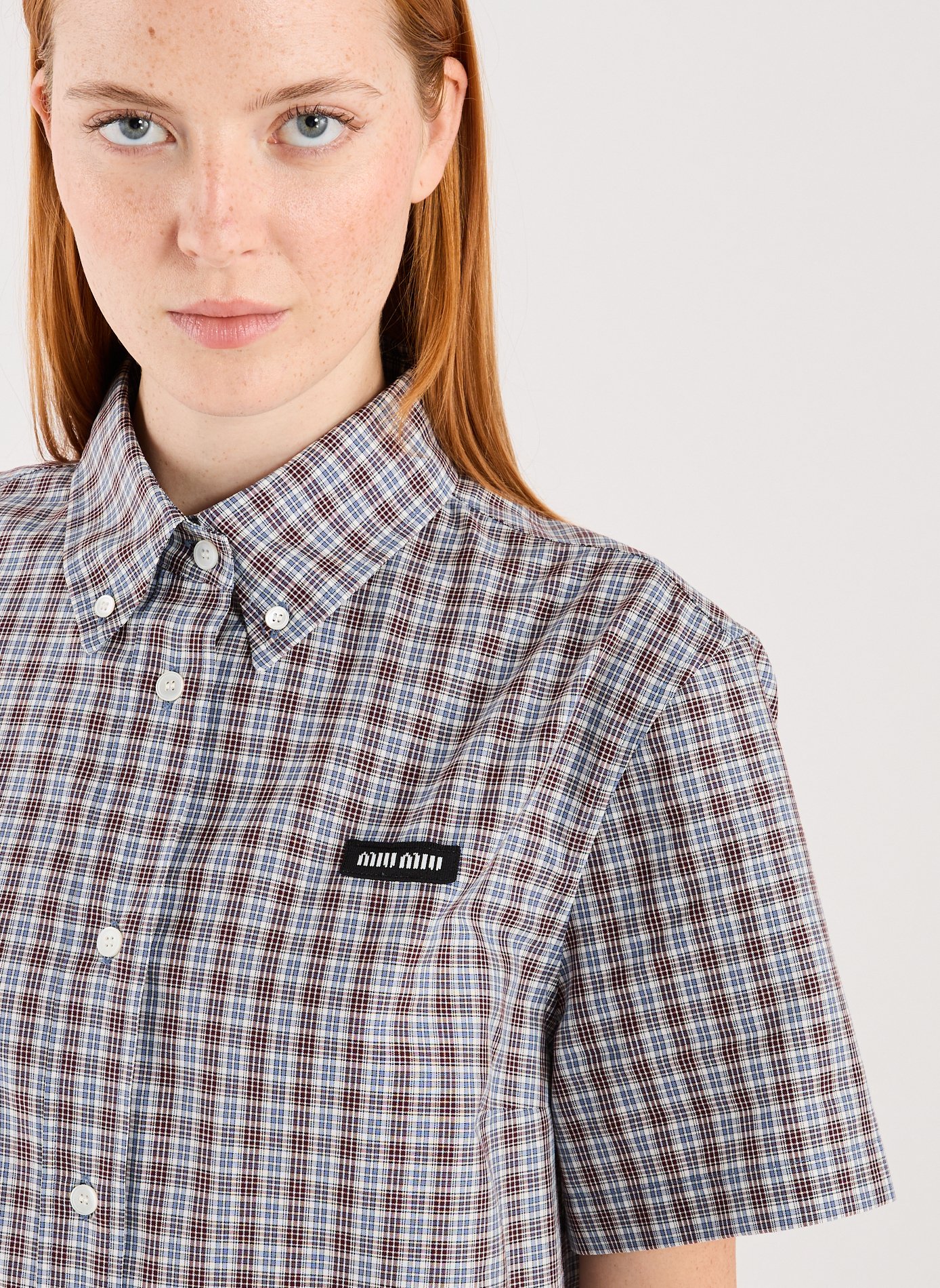 Robe à carreaux en coton MIU MIU Multicolore