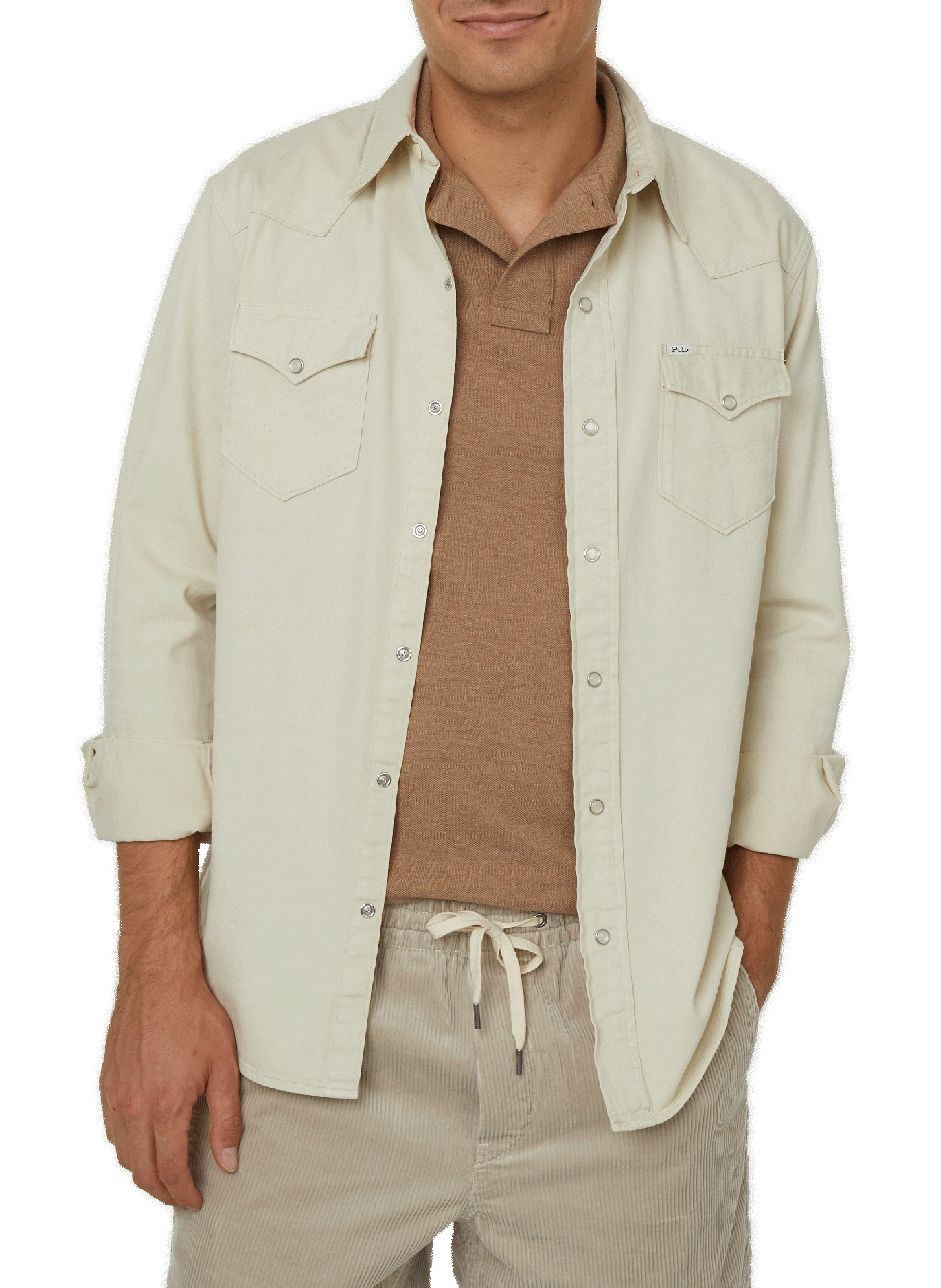 POLO RALPH LAUREN Chemise aspect denim Beige
