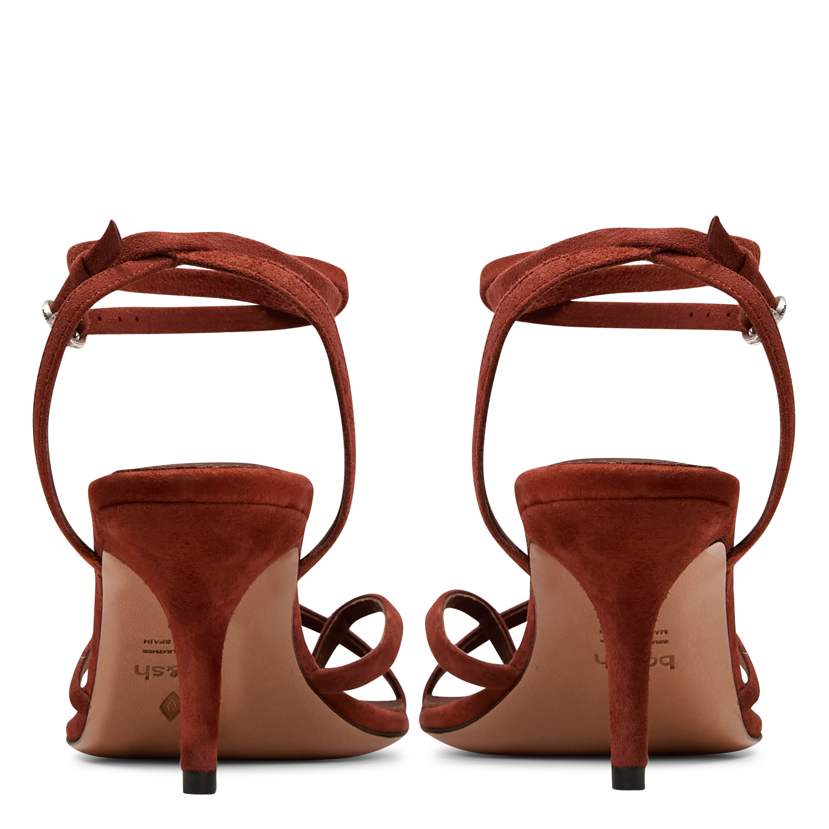 Sandales à talon en cuir velours cera BA&SH Marron