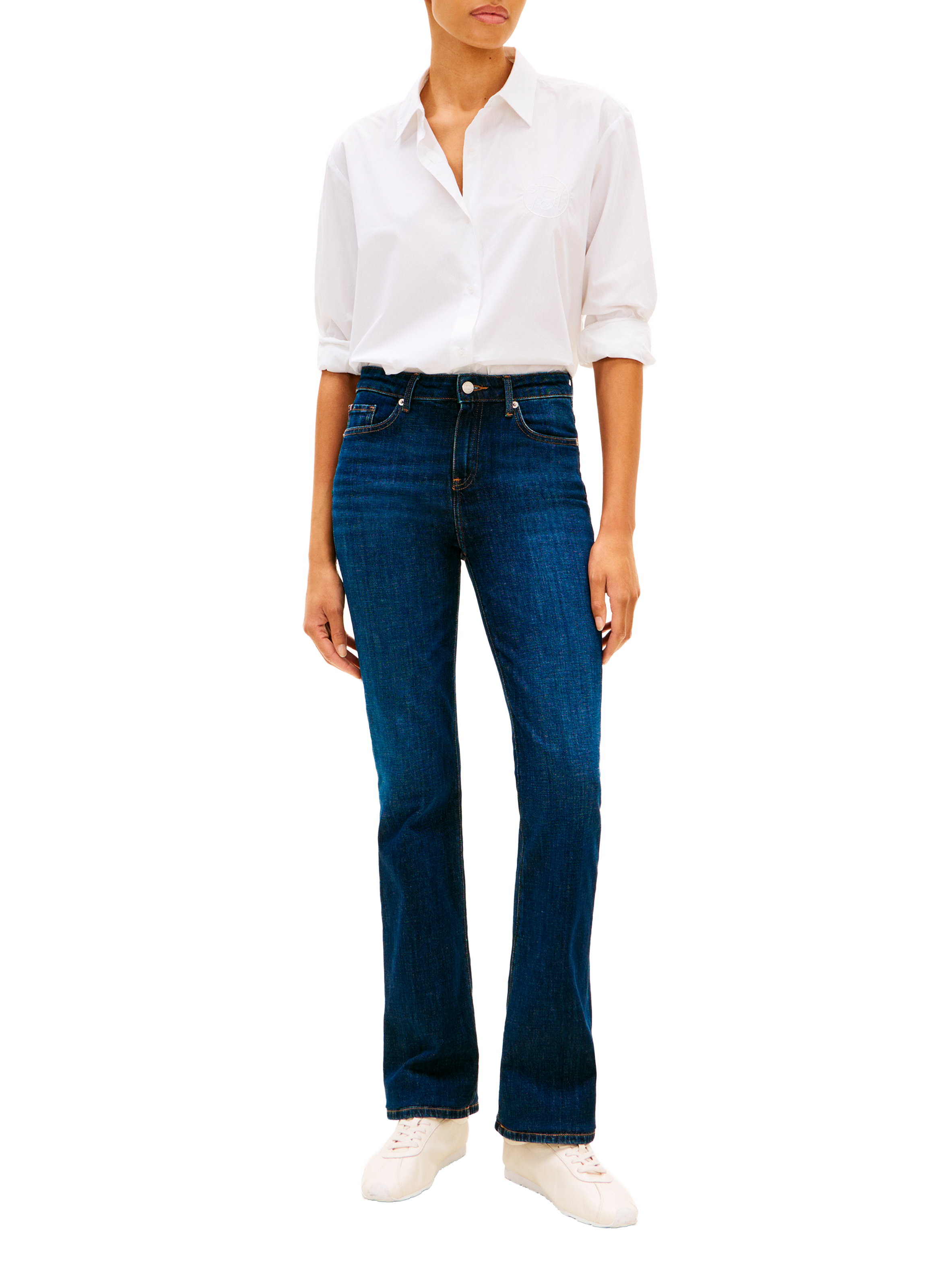 Straight striped cotton shirt TOMMY HILFIGER White