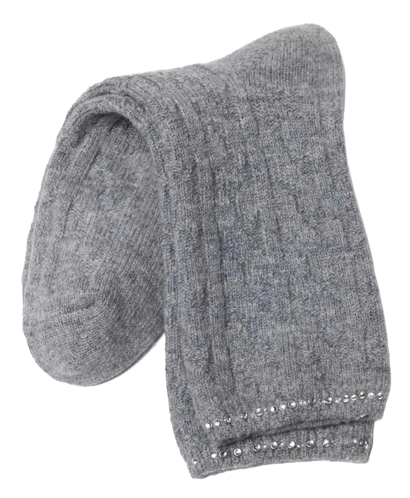 Chaussettes hautes brodées en laine mélangée MAJE Gris