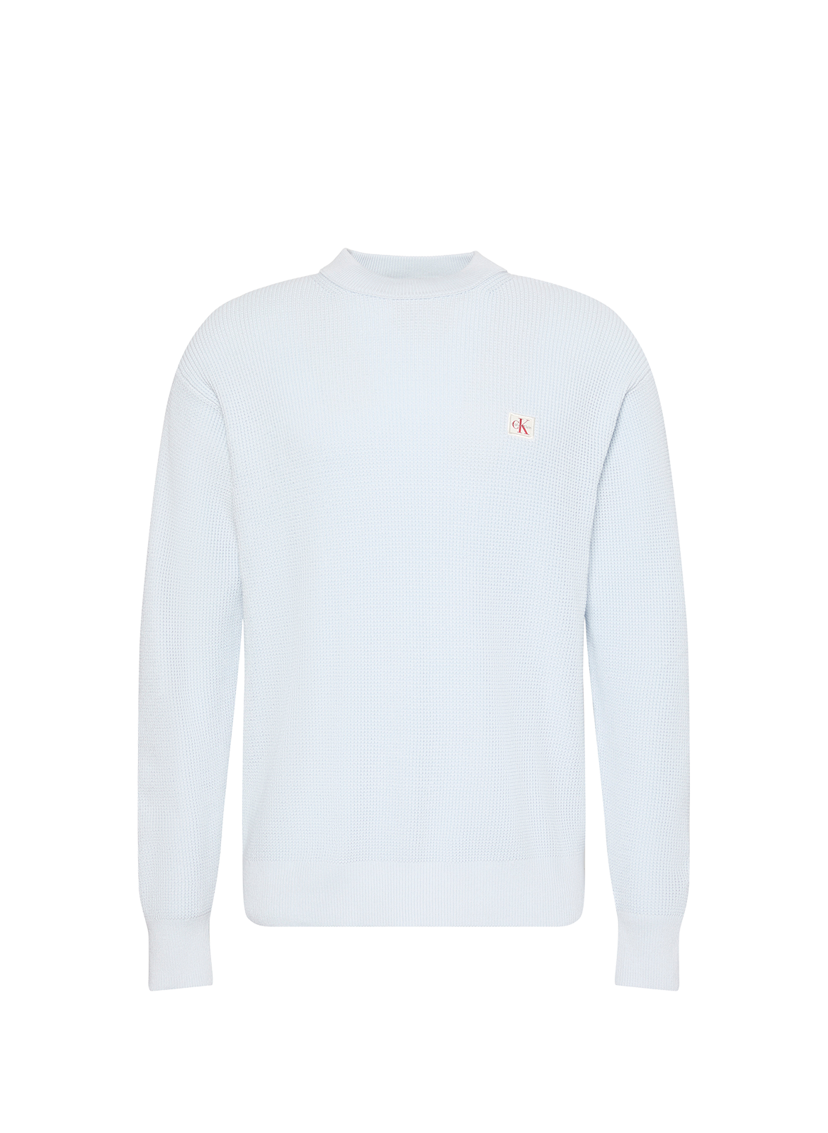 Pull droit col rond en coton CALVIN KLEIN Bleu