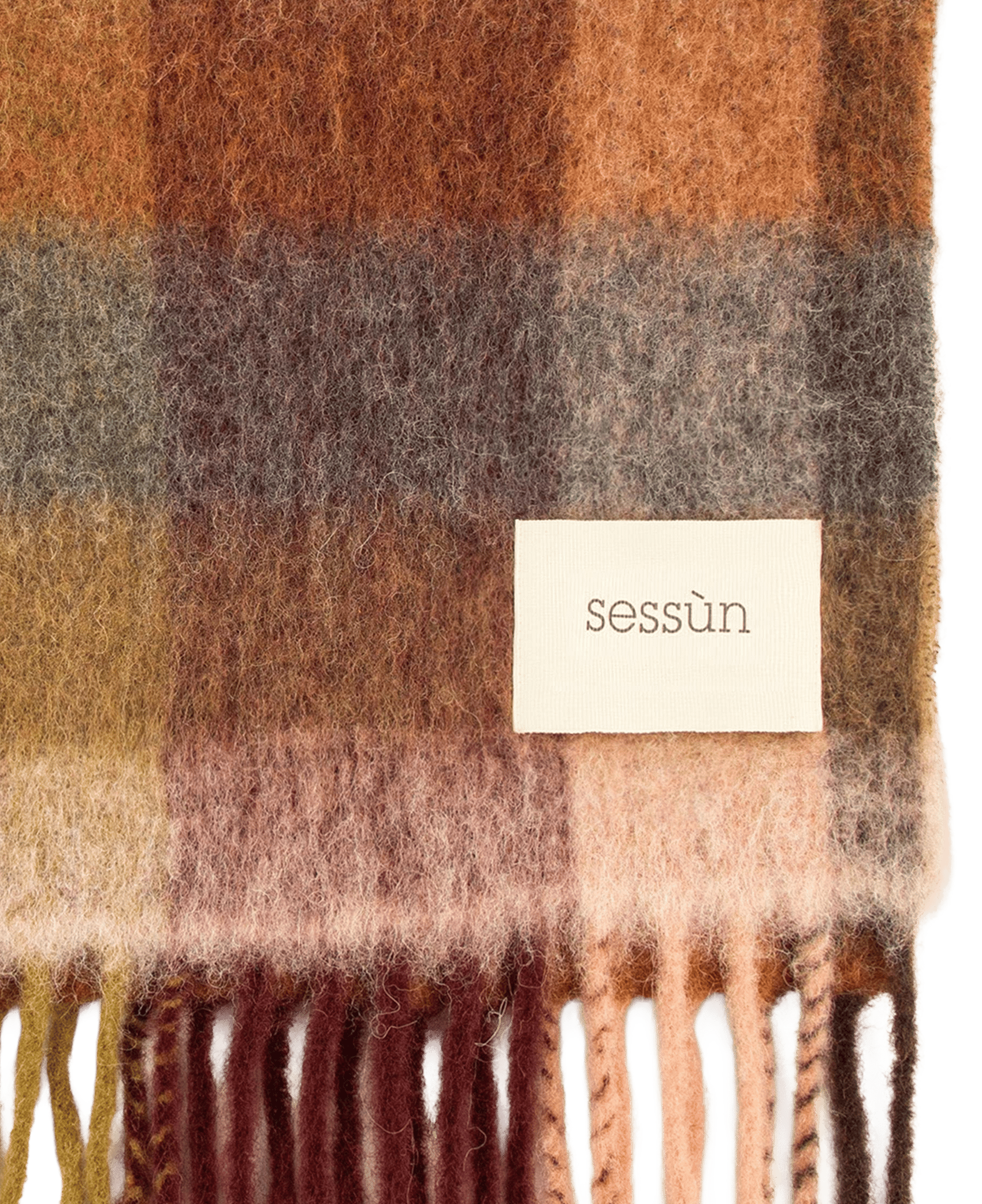 Echarpe frangées à carreaux en laine mélangée lucio SESSUN Bleu