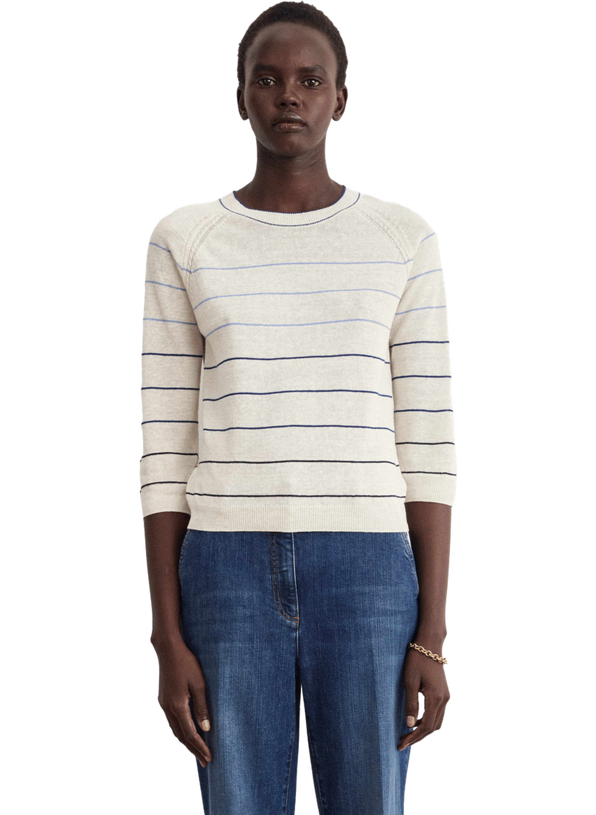 Pull à rayures en lin mélangé - LUCILE PABLO Multicolore