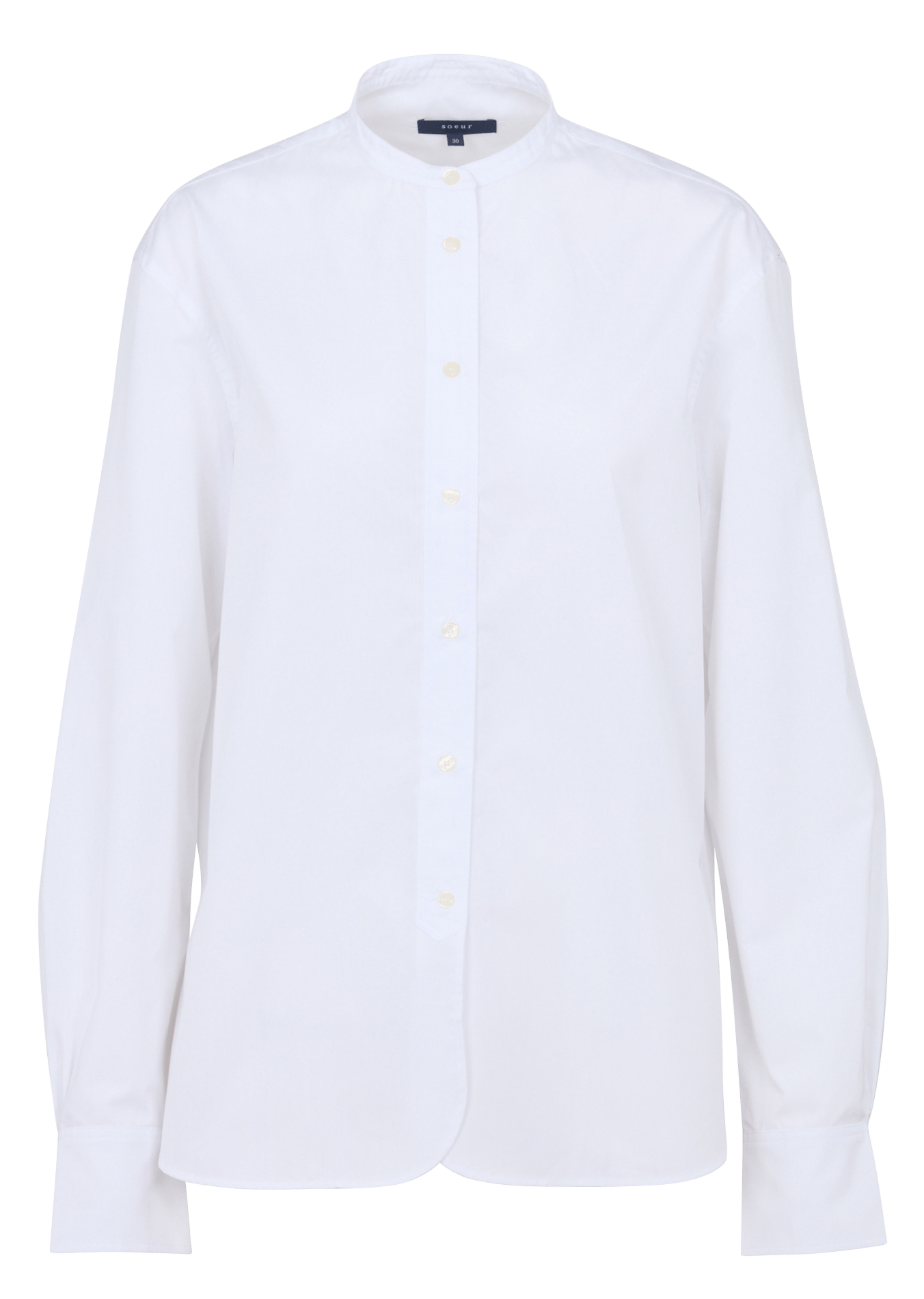 Chemise oversize col mao en coton bermudes SOEUR Blanc