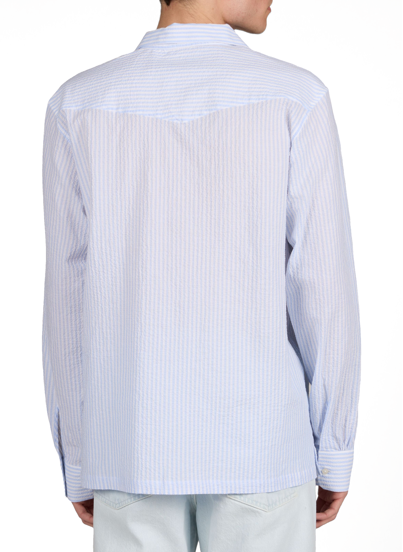 Striped cotton blend shirt OFFICINE GENERALE Blue