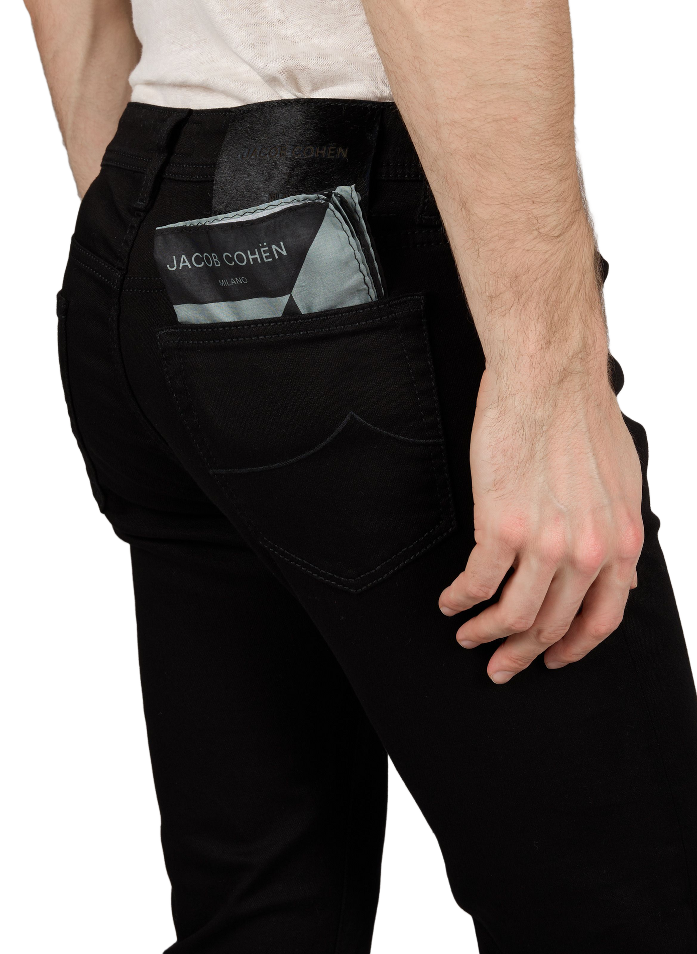 Jean droit en coton mélangé JACOB COHEN Noir