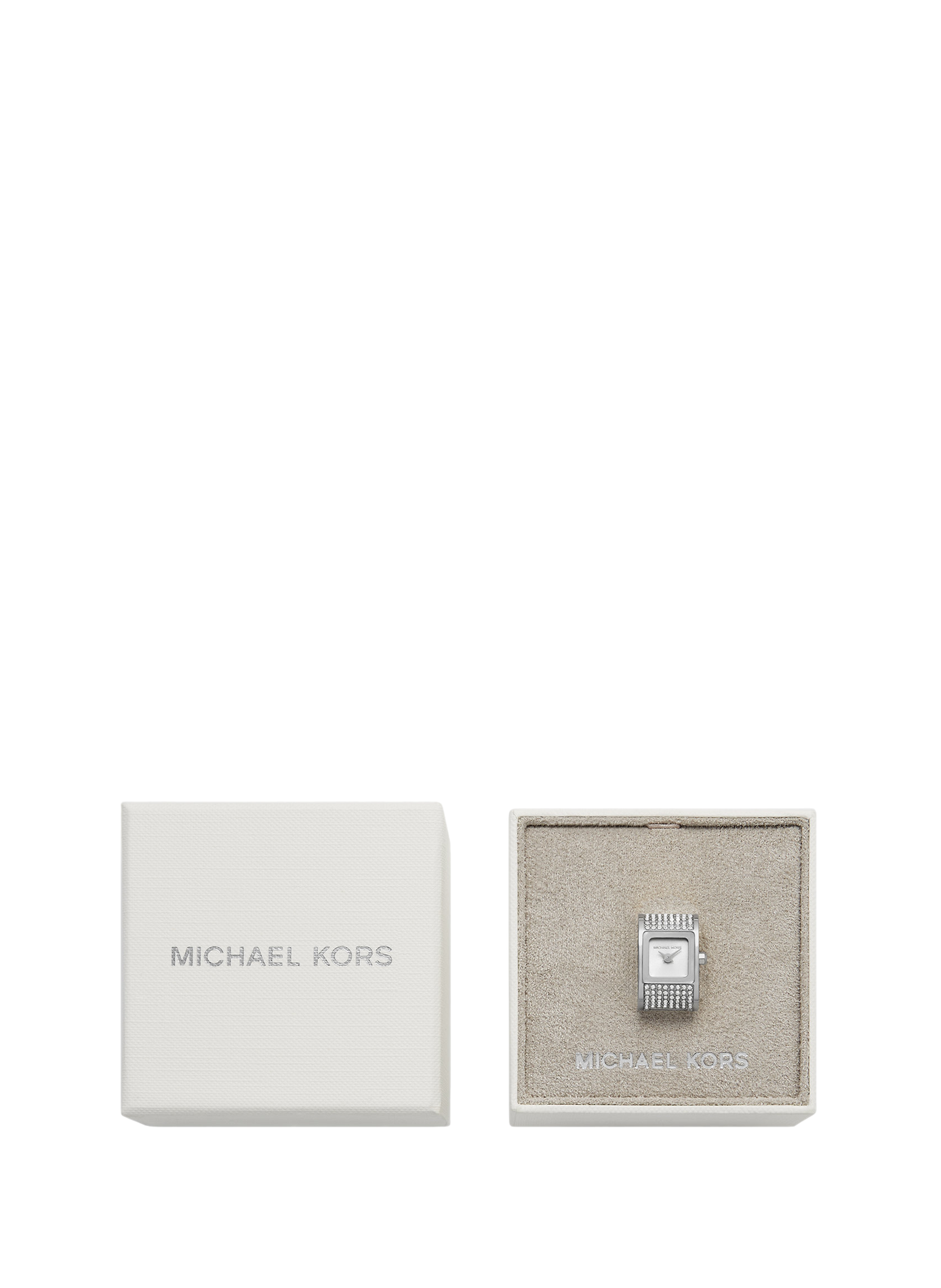 Montre bague quartz Darrington en acier inoxydable MICHAEL KORS MONTRES Blanc