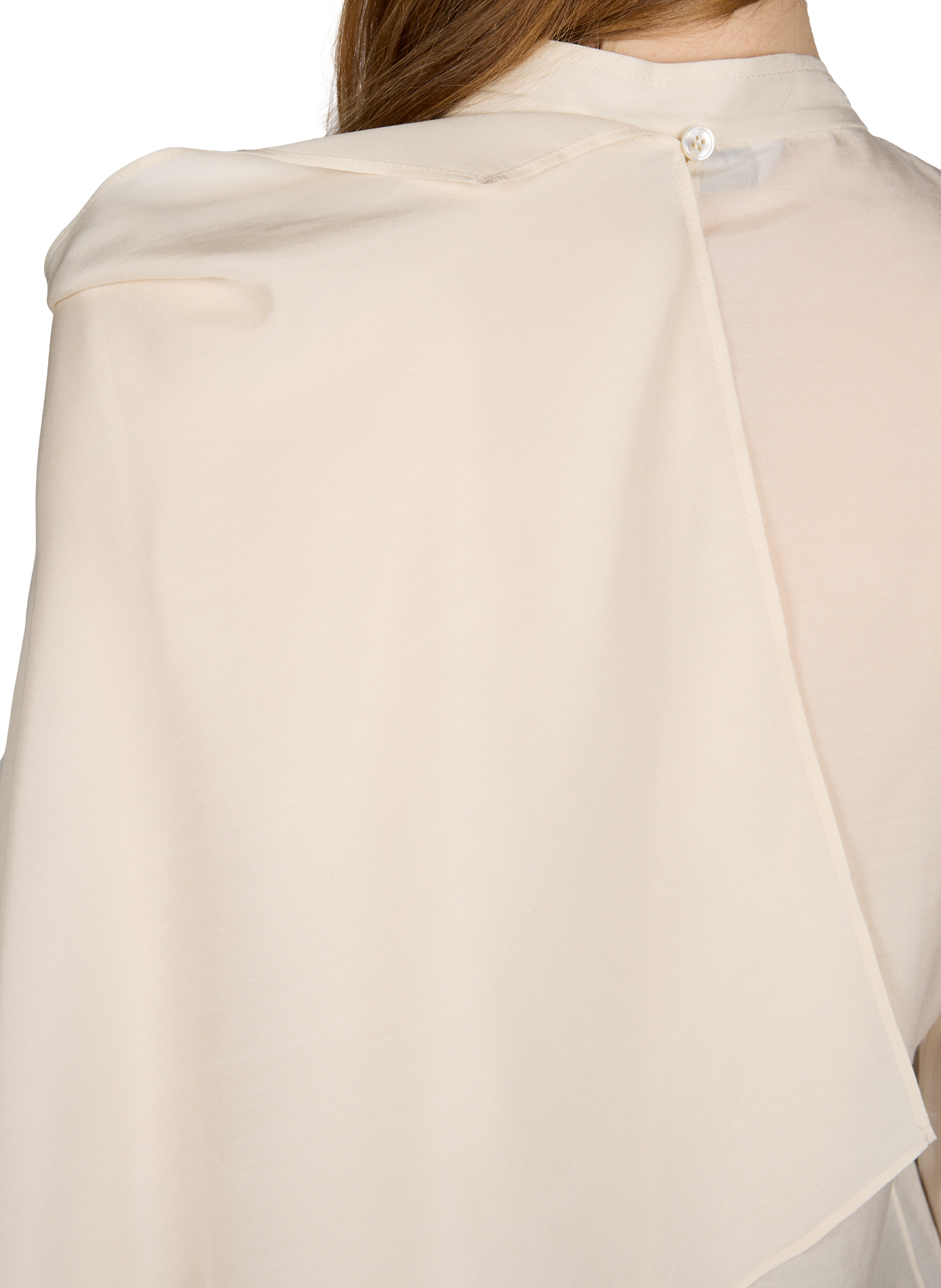 Blouse droite unie avec cape SANDBEIGE Beige