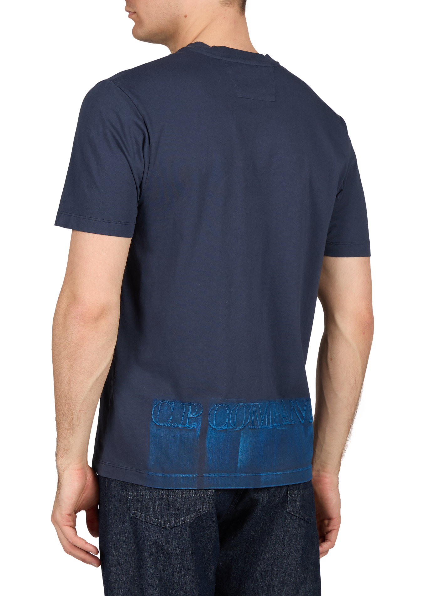 Biker-style cotton t-shirt CP COMPANY Blue