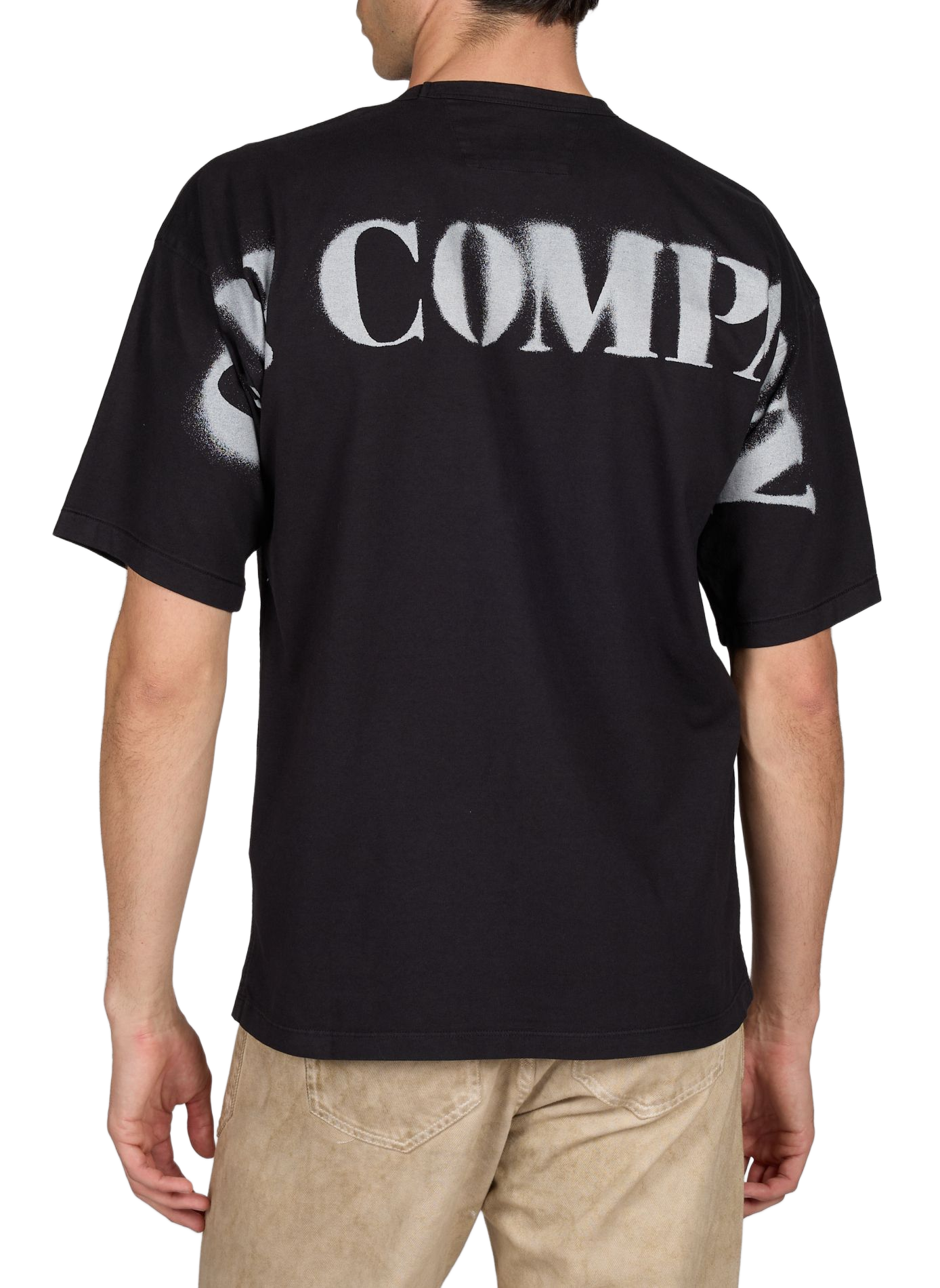 T-shirt imprimé en coton CP COMPANY Noir
