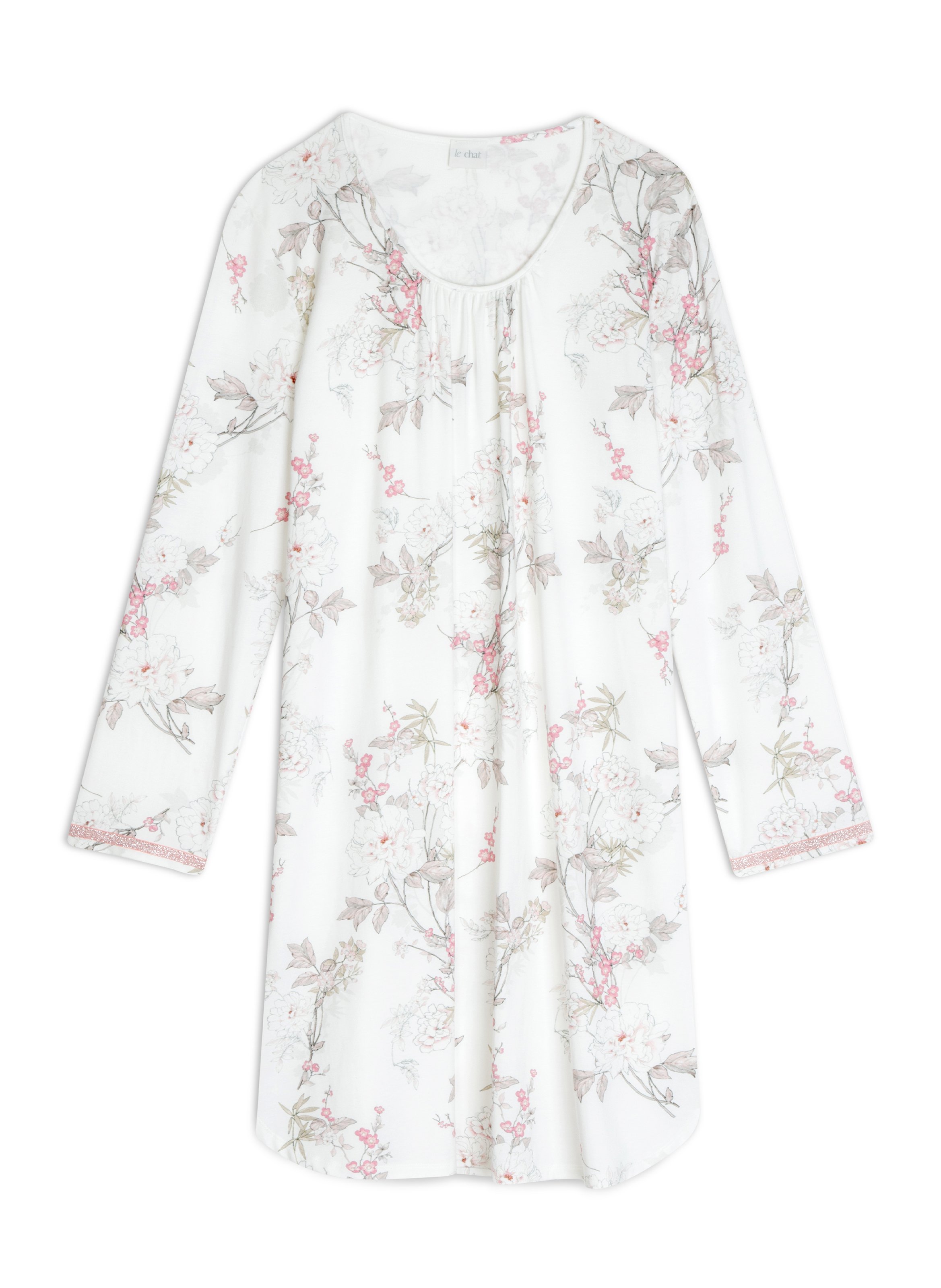 Chemise de nuit en coton modal kelly 101 LE CHAT Multicolore