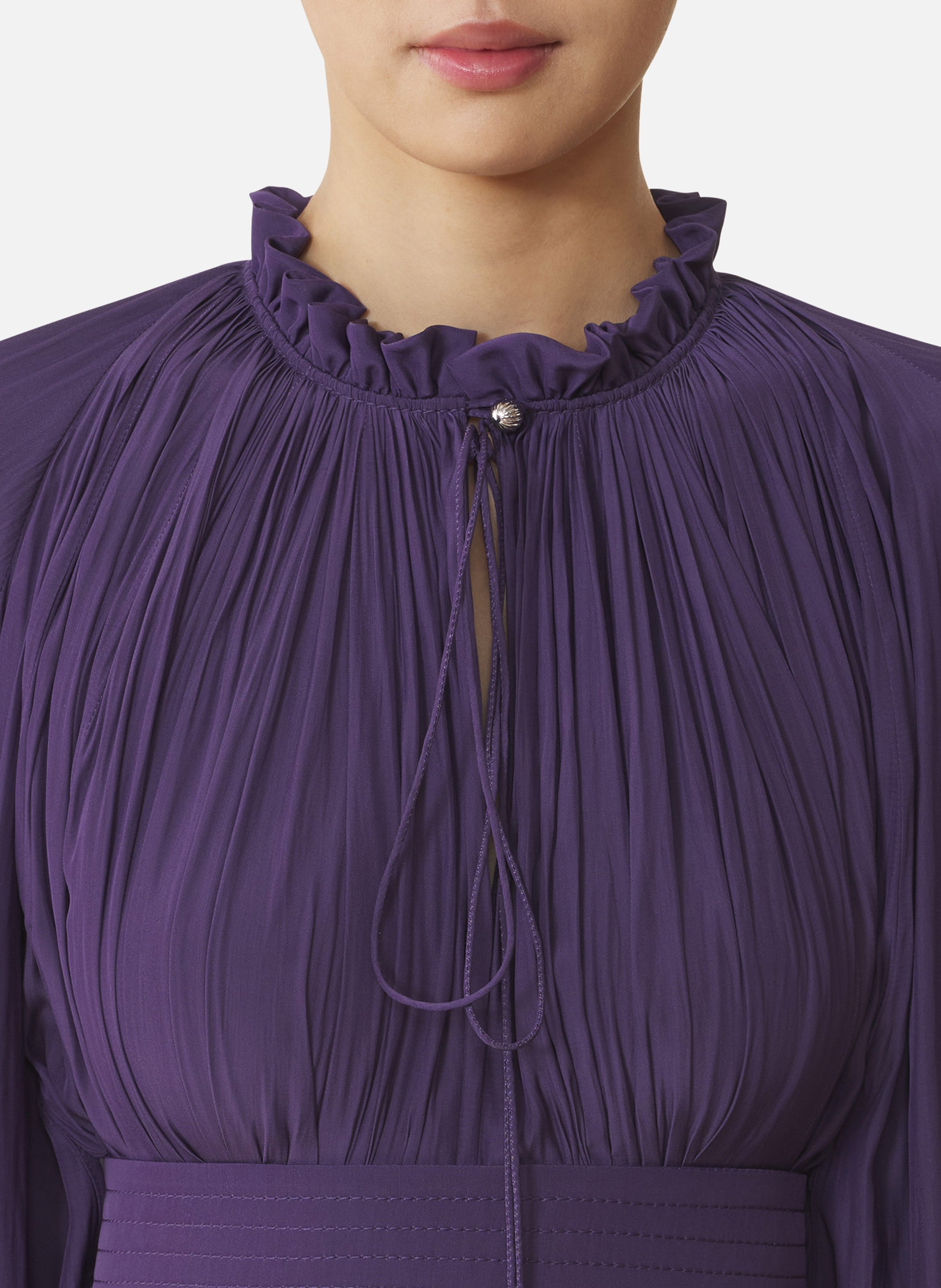 Robe courte en charmeuse LANVIN Violet