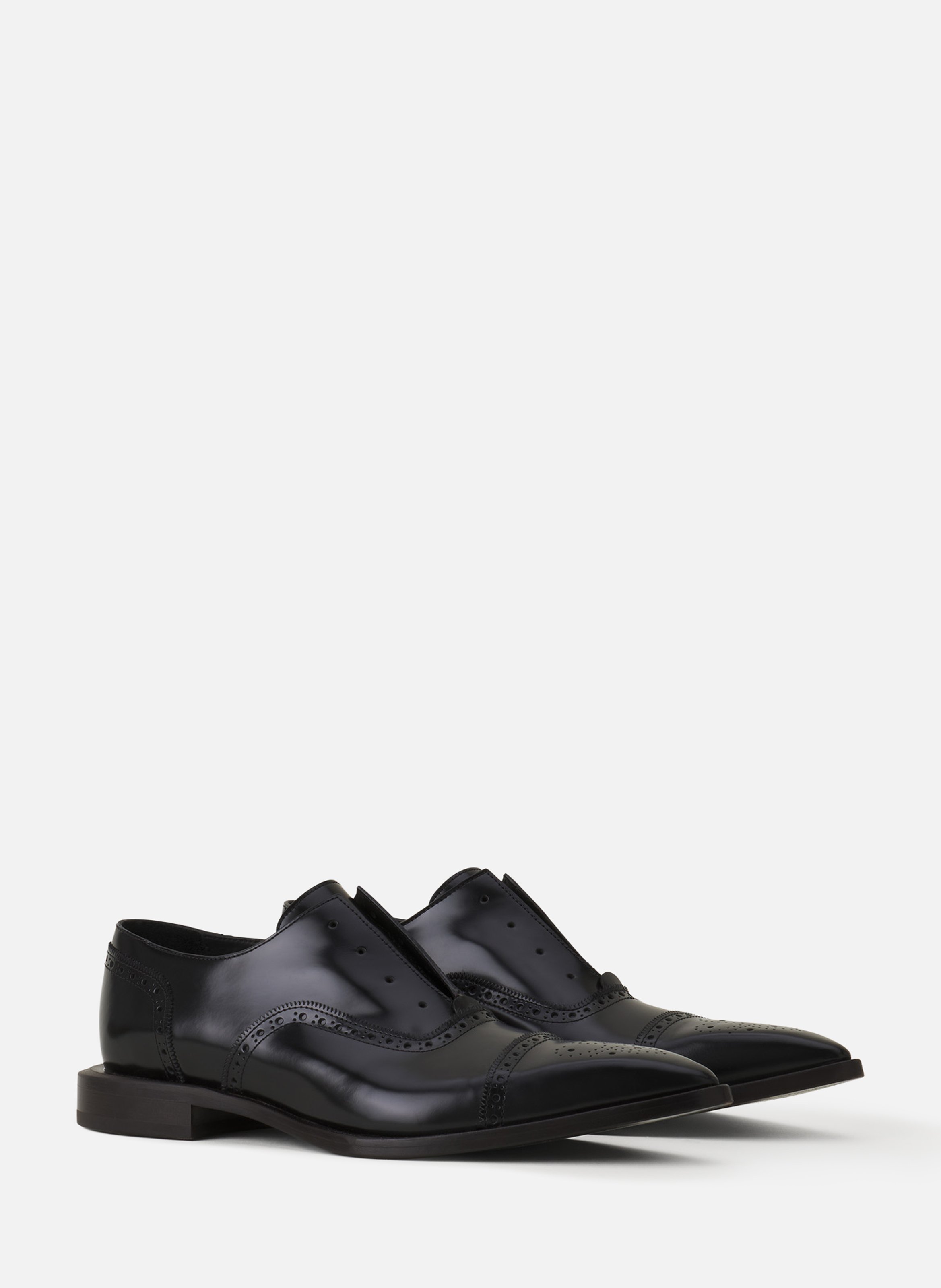 Richelieu brogue en cuir brillant LANVIN Noir