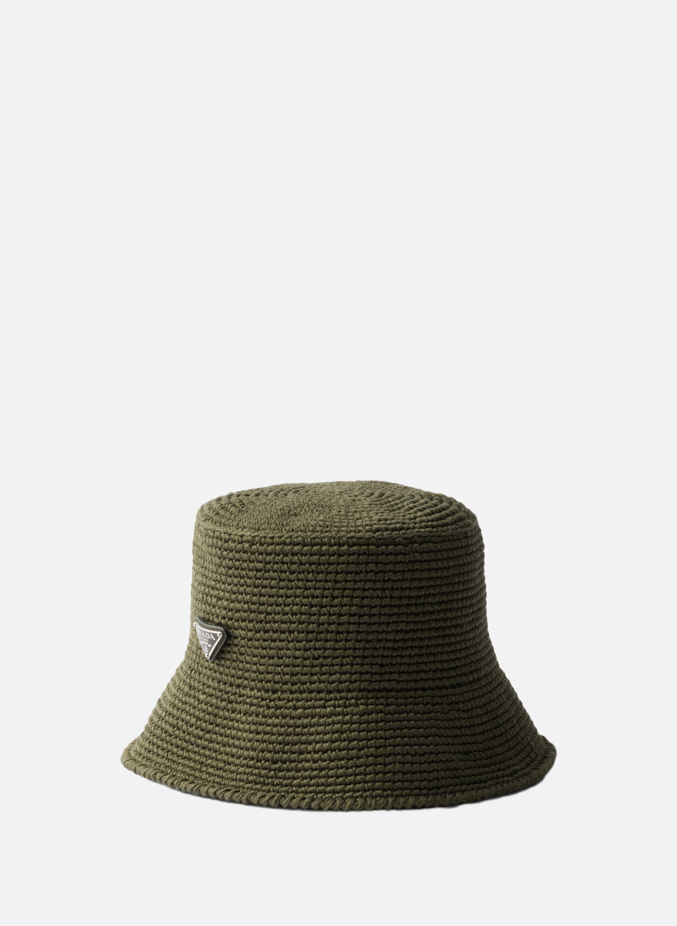 Chapeau bob en crochet PRADA Vert