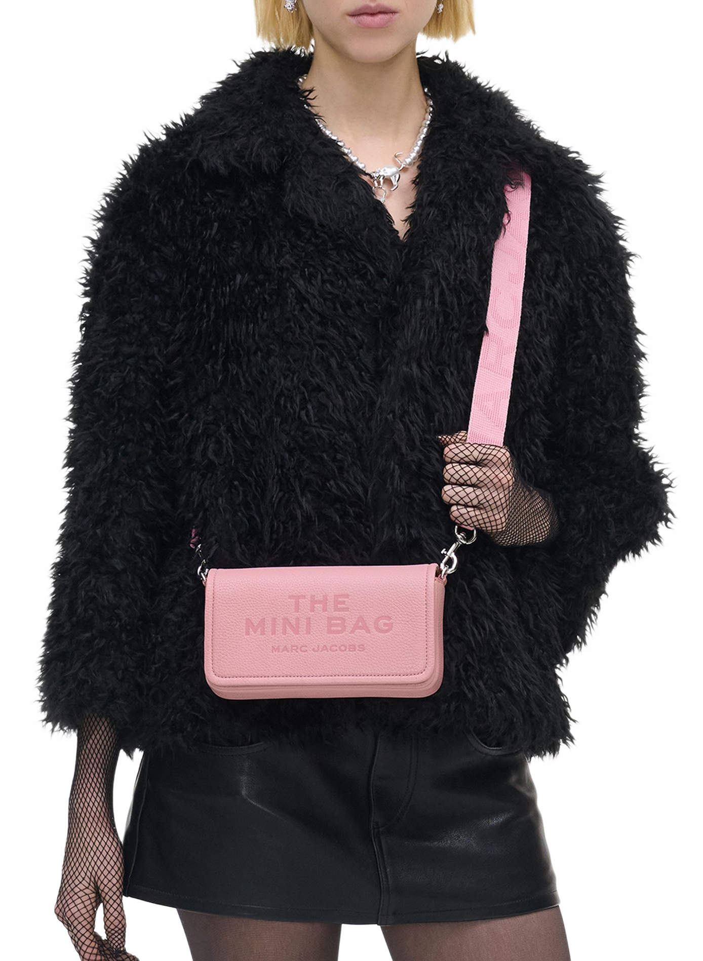 The Leather Mini Shoulder Bag in leather MARC JACOBS Pink