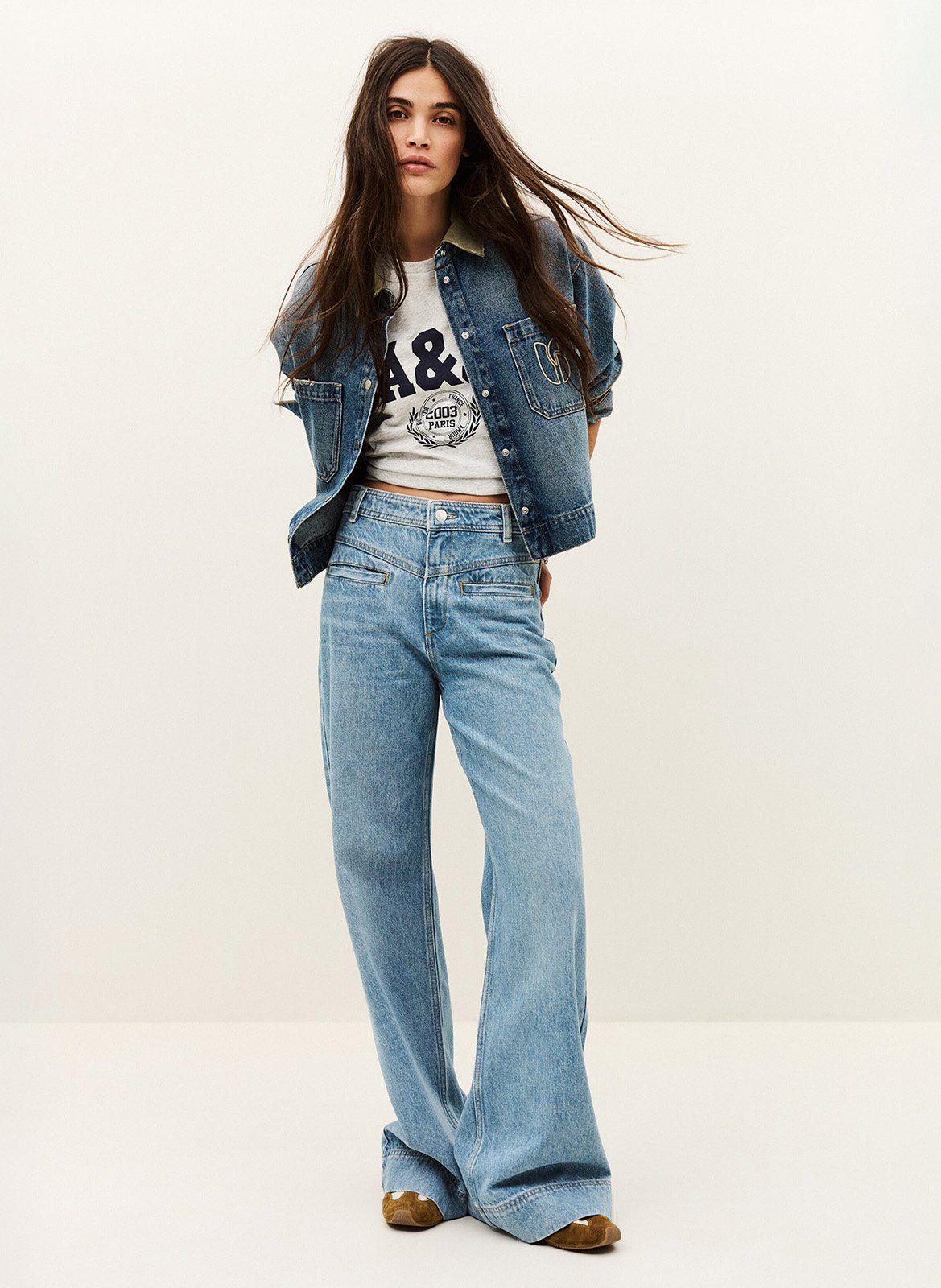 Jean large uni à poches ranja BA&SH Bleu