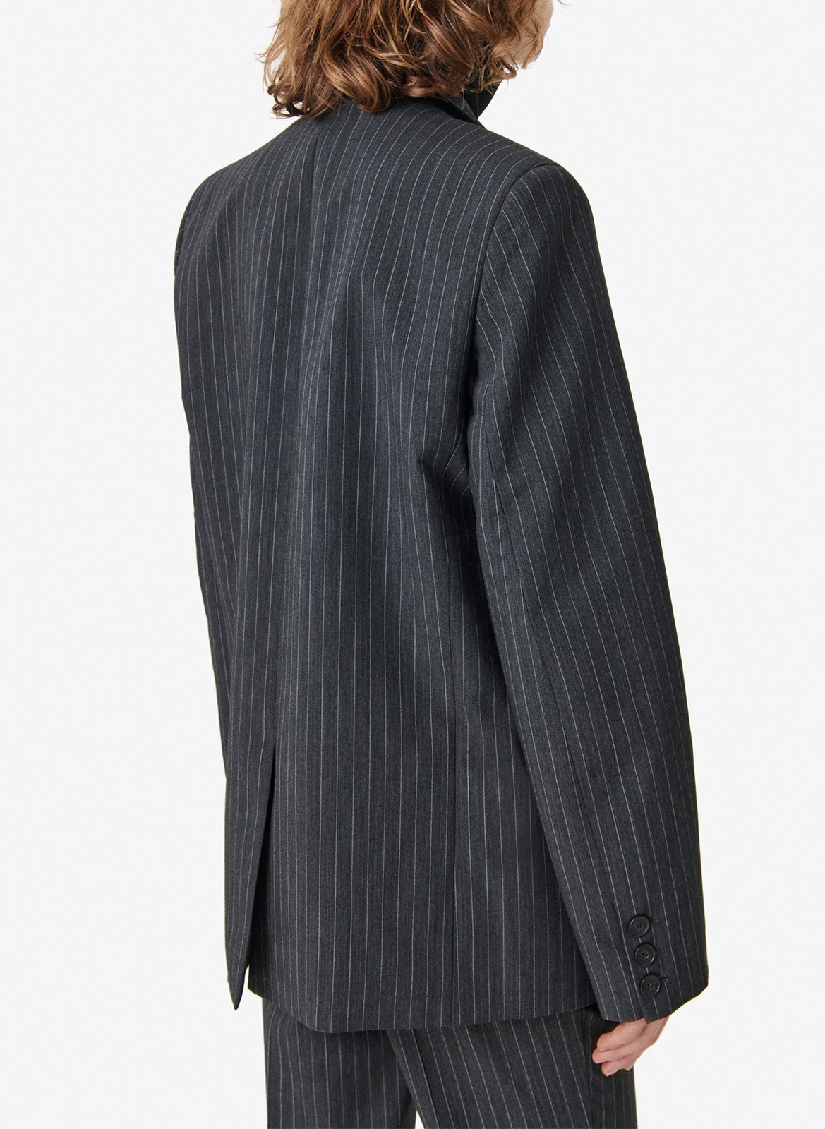 Oversized blazer van gestreepte gemengde wol Kamea. IRO Grijs