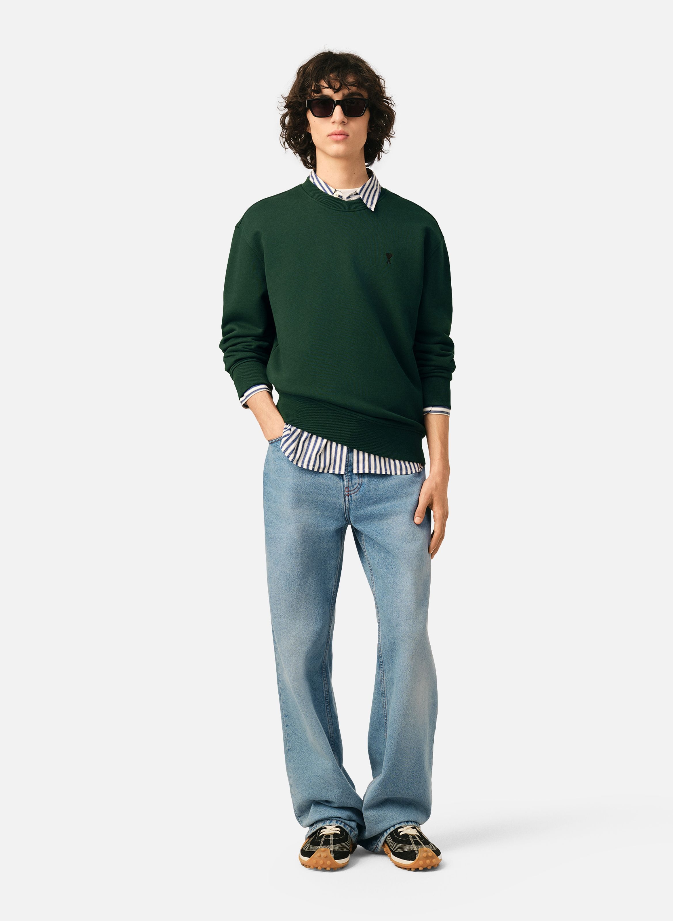 Sweatshirt en coton ami de coeur AMI PARIS Vert