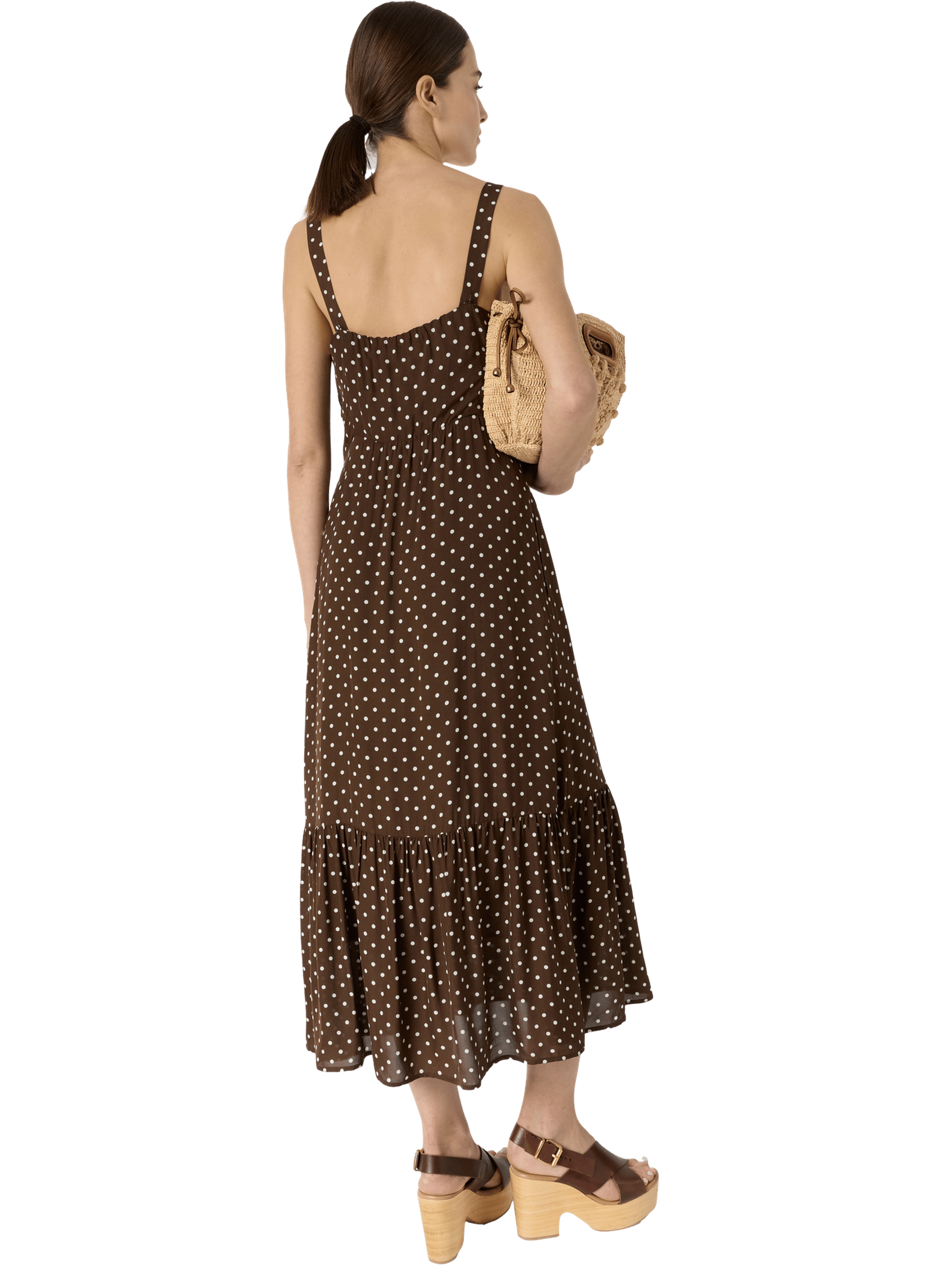 Robe sans manche à pois - racine | Marron GERARD DAREL Femme