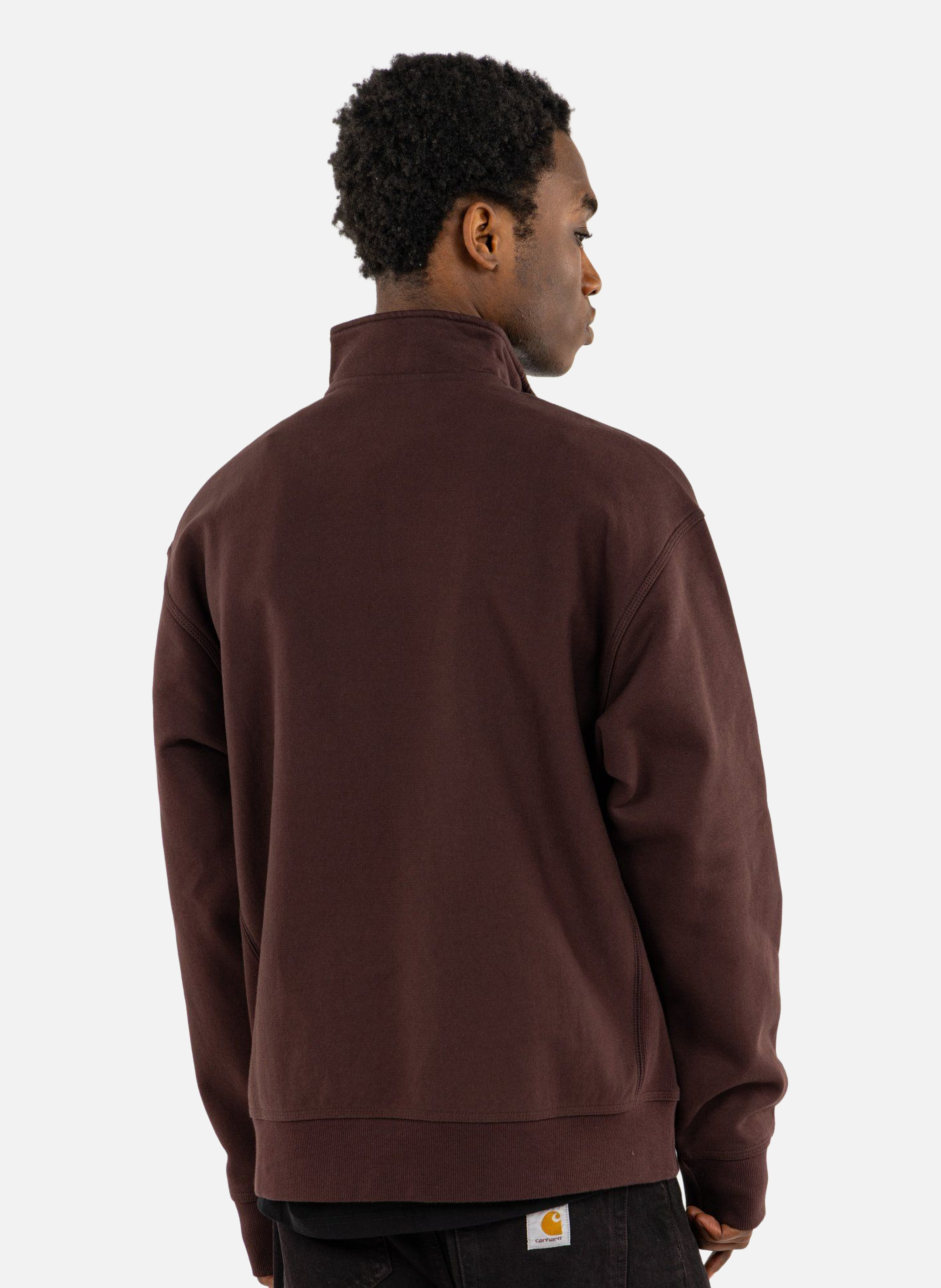 Sweat zippé half zip american script CARHARTT WIP Marron