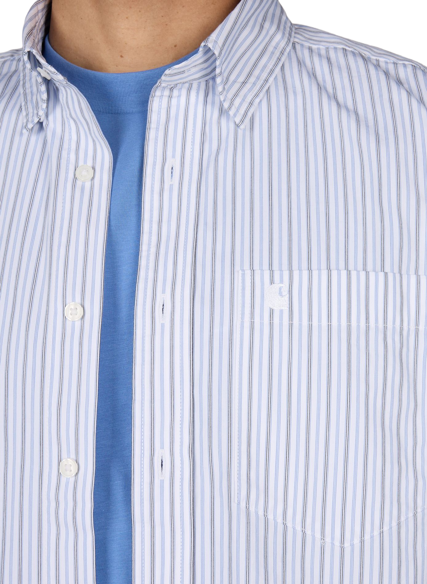 Short-sleeved cotton striped shirt CARHARTT WIP Multicolour
