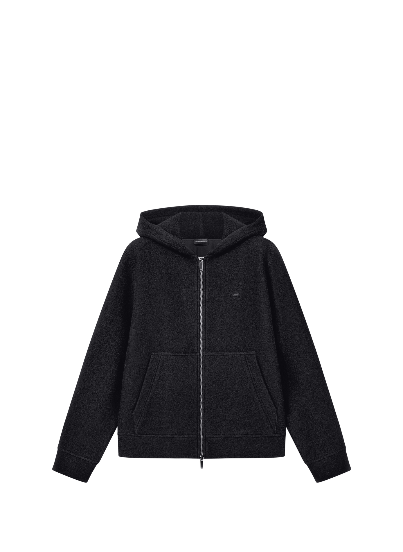 Blouson col rond en laine mélangée EMPORIO ARMANI Noir