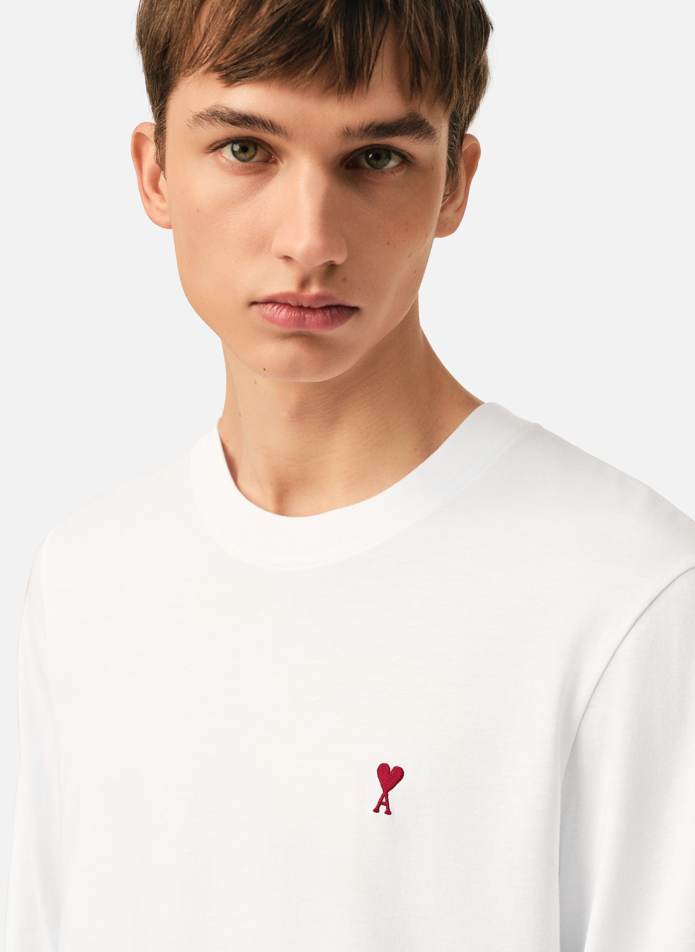 T-shirt manches longues ami de coeur rouge unisexe AMI PARIS Blanc