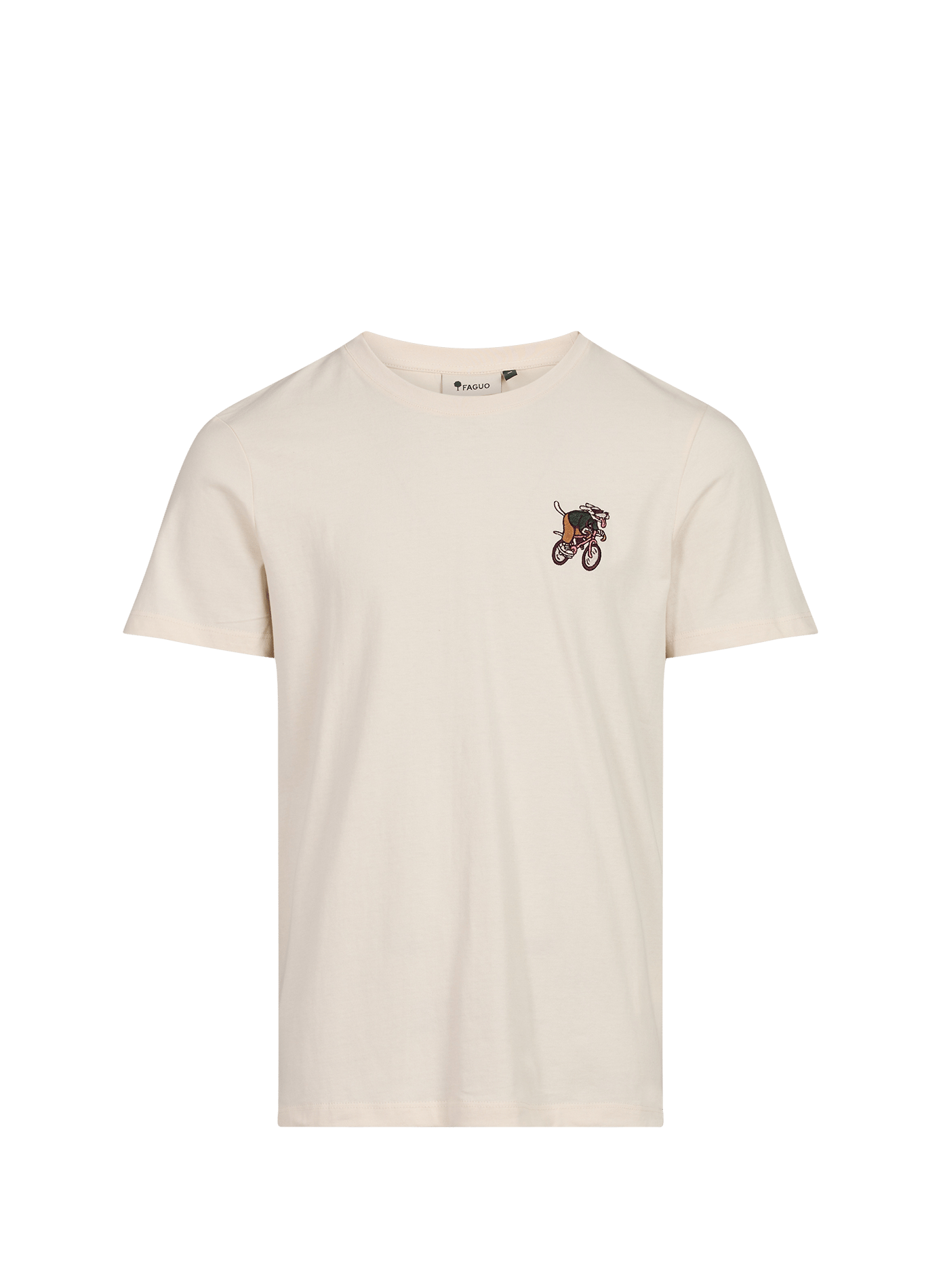 Tee-shirt col rond en coton FAGUO Beige