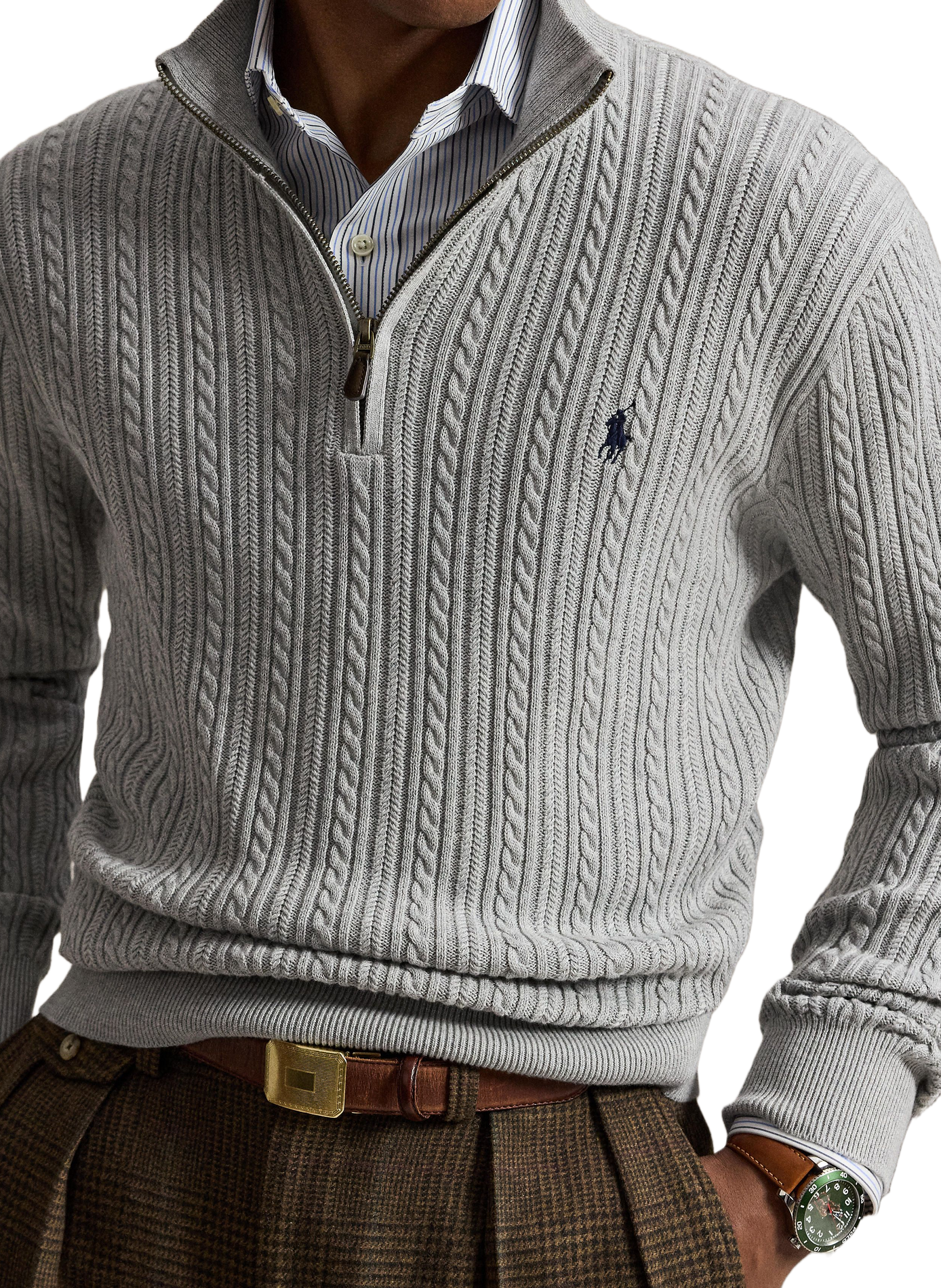 Straight twisted cotton sweater | Grey POLO RALPH LAUREN Men