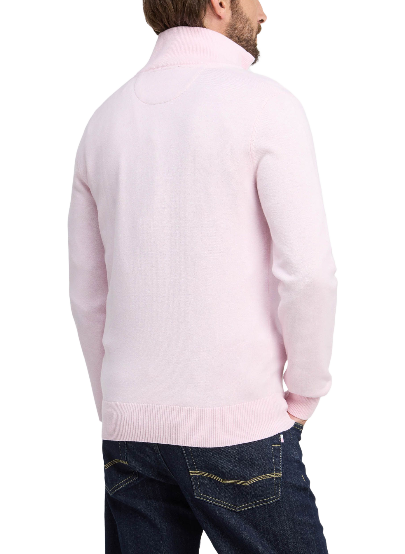 Zip-Up High-Neck Sweater in Wool Blend | Pink EDEN PARK Men