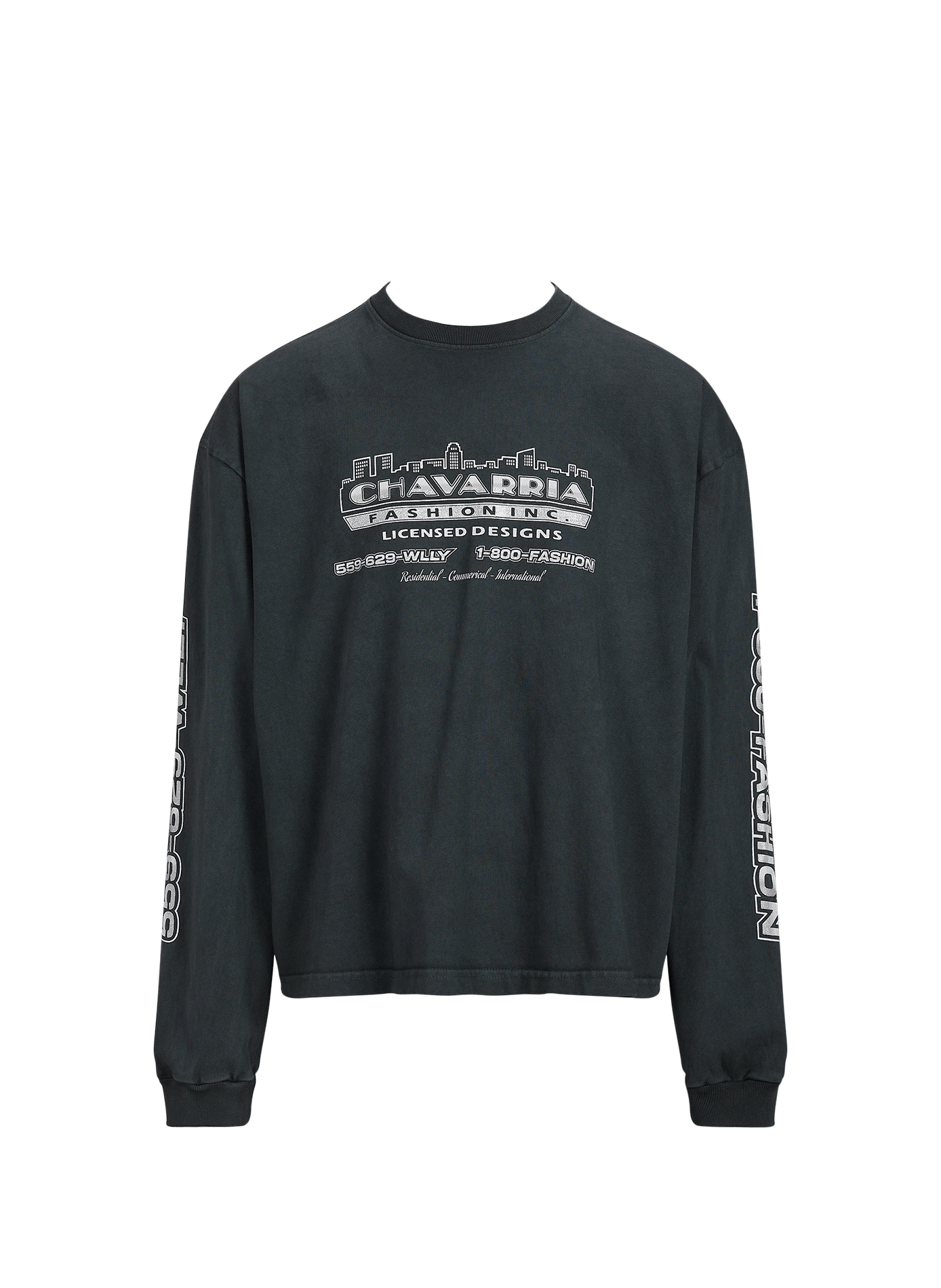 Weites Langarm-T-Shirt aus Baumwolle WILLY CHAVARRIA Grau