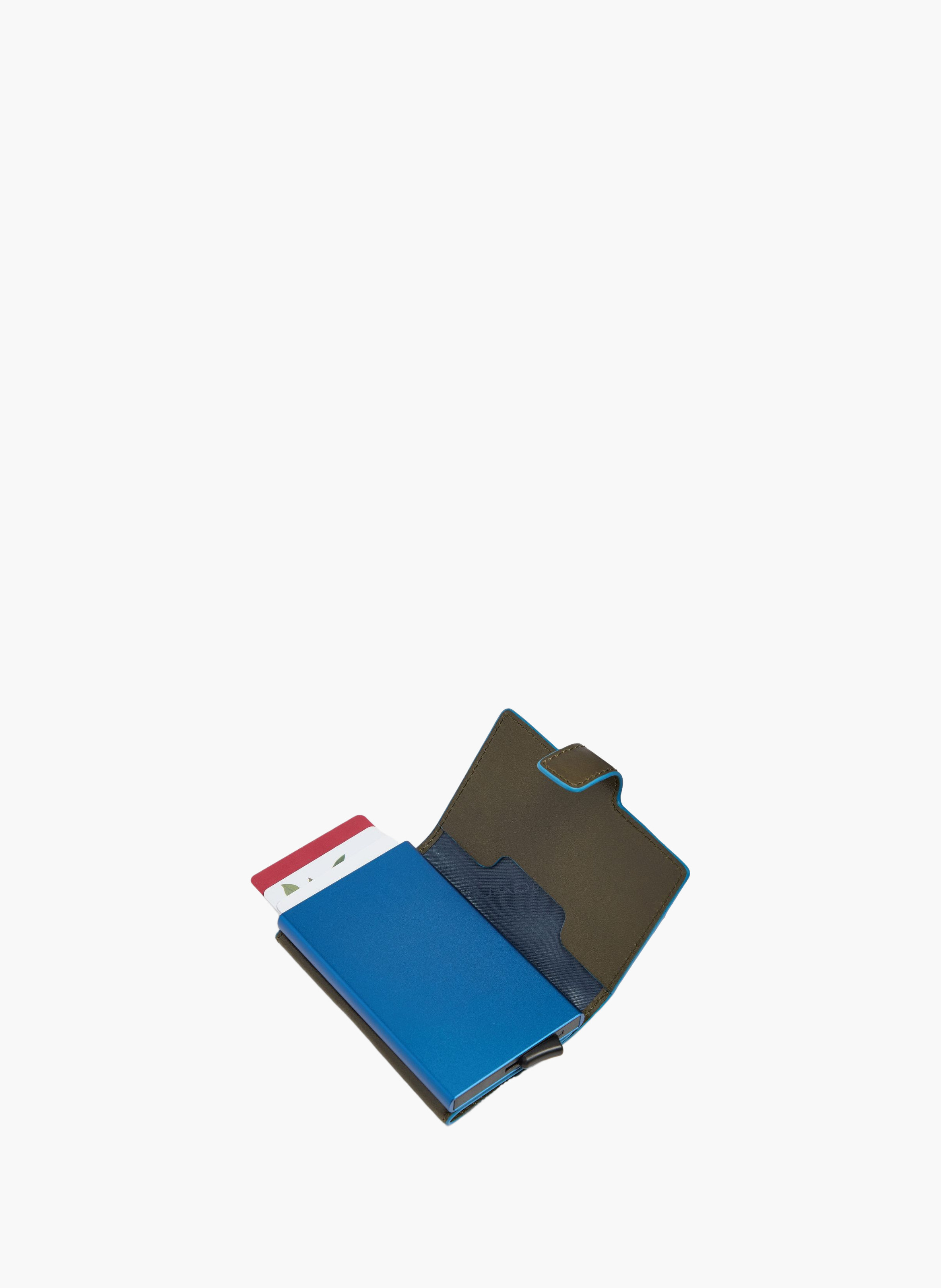 Pop-up metal and leather card holder PIQUADRO Green