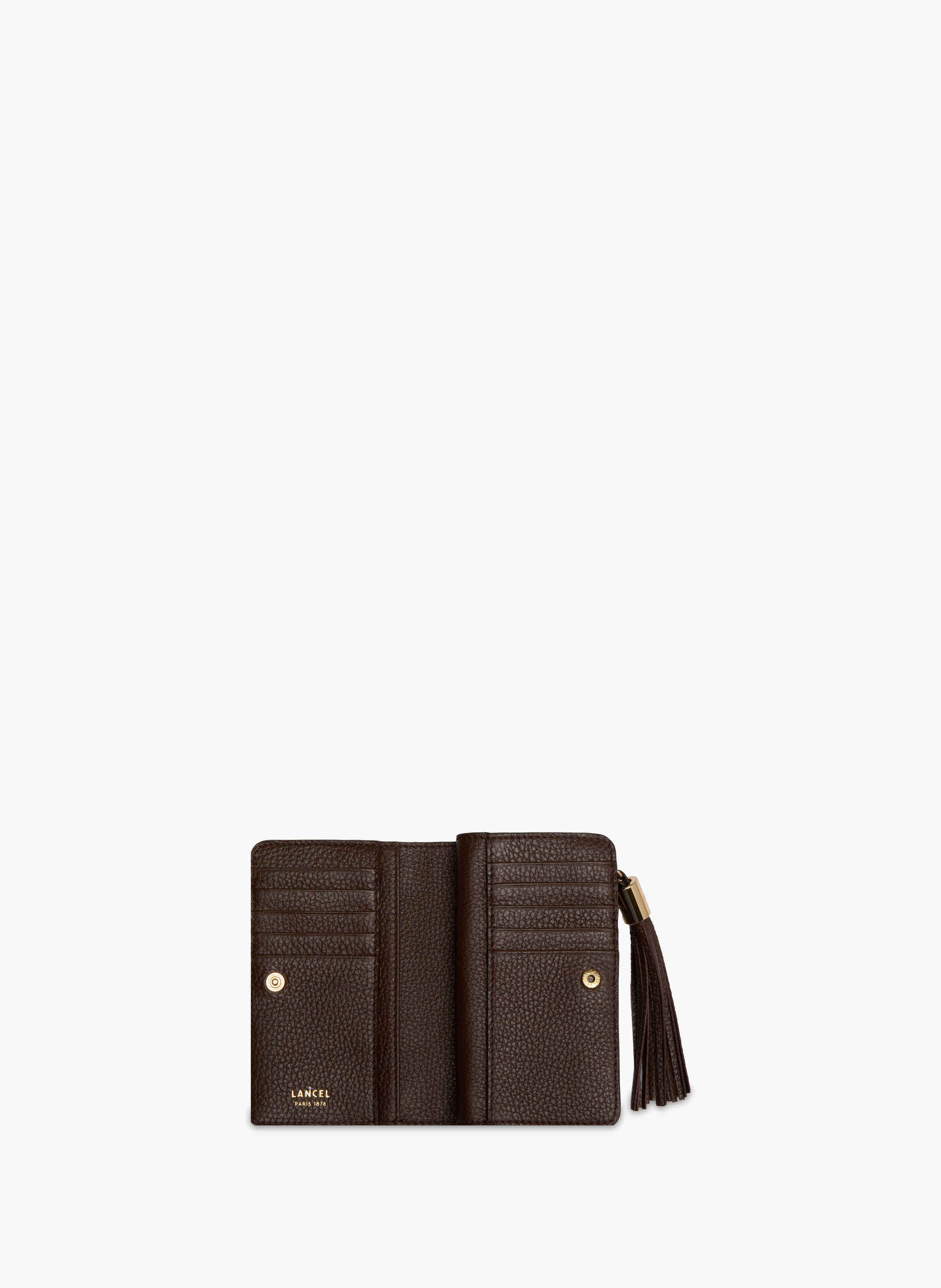 Compacte rechthoekige portefeuille van Lancel's Premier Flirt in leer. | Bruin LANCEL Dames