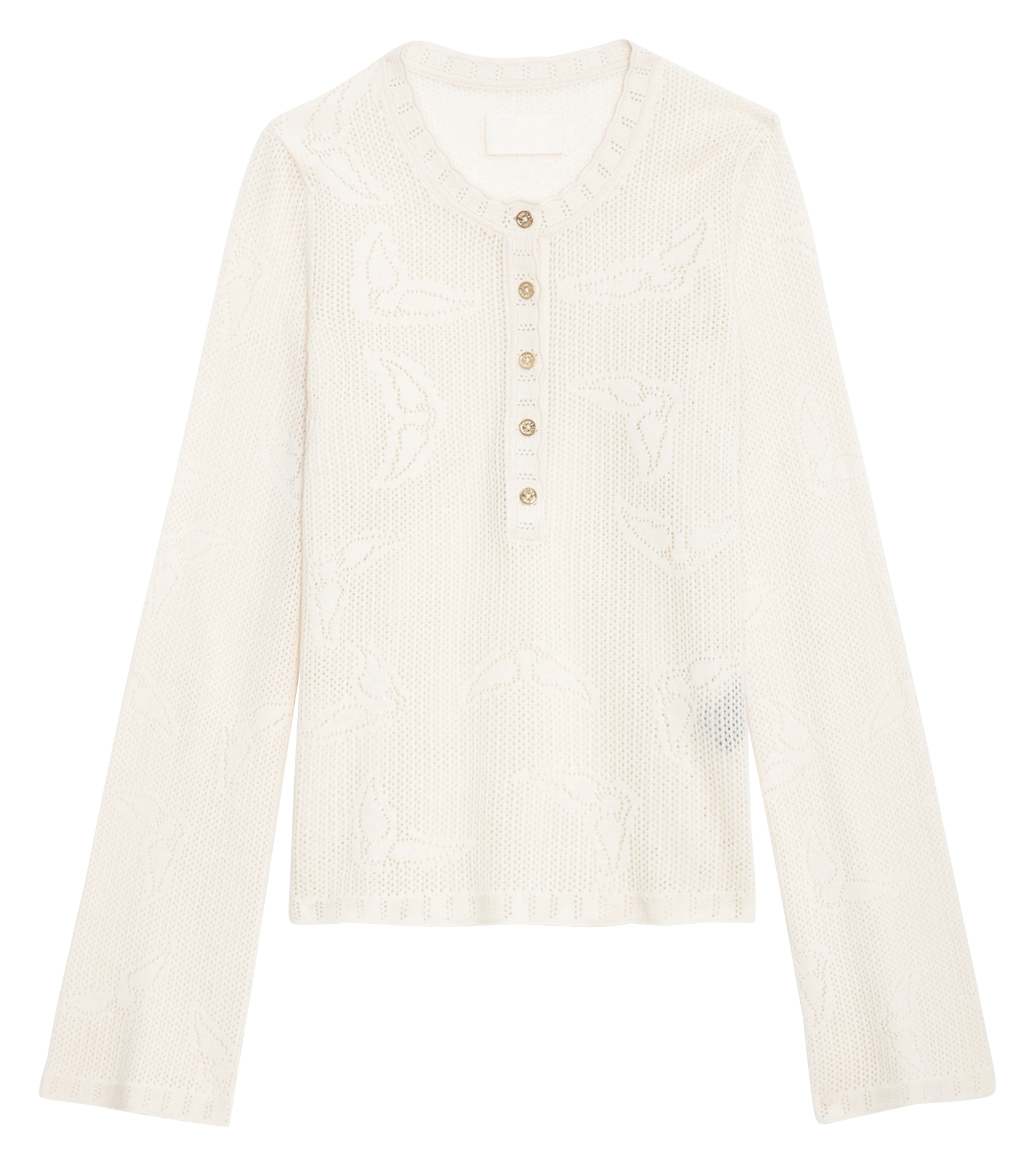 Pull en maille pointelle de coton bio salmyr ZADIG&VOLTAIRE Blanc