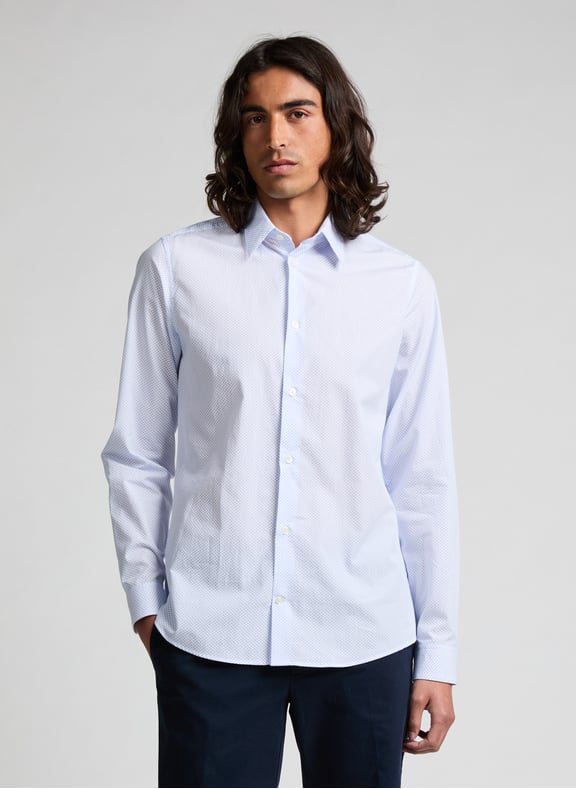 Chemise à motif en coton Bleu by AU PRINTEMPS PARIS AU PRINTEMPS PARIS Chemise à motif en coton Bleu