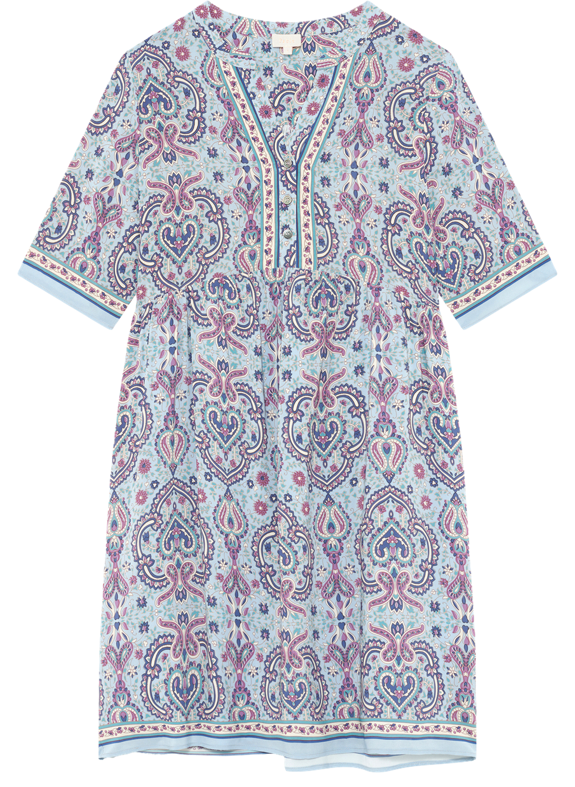 Robe courte et droite imprimée - linn PABLO Bleu