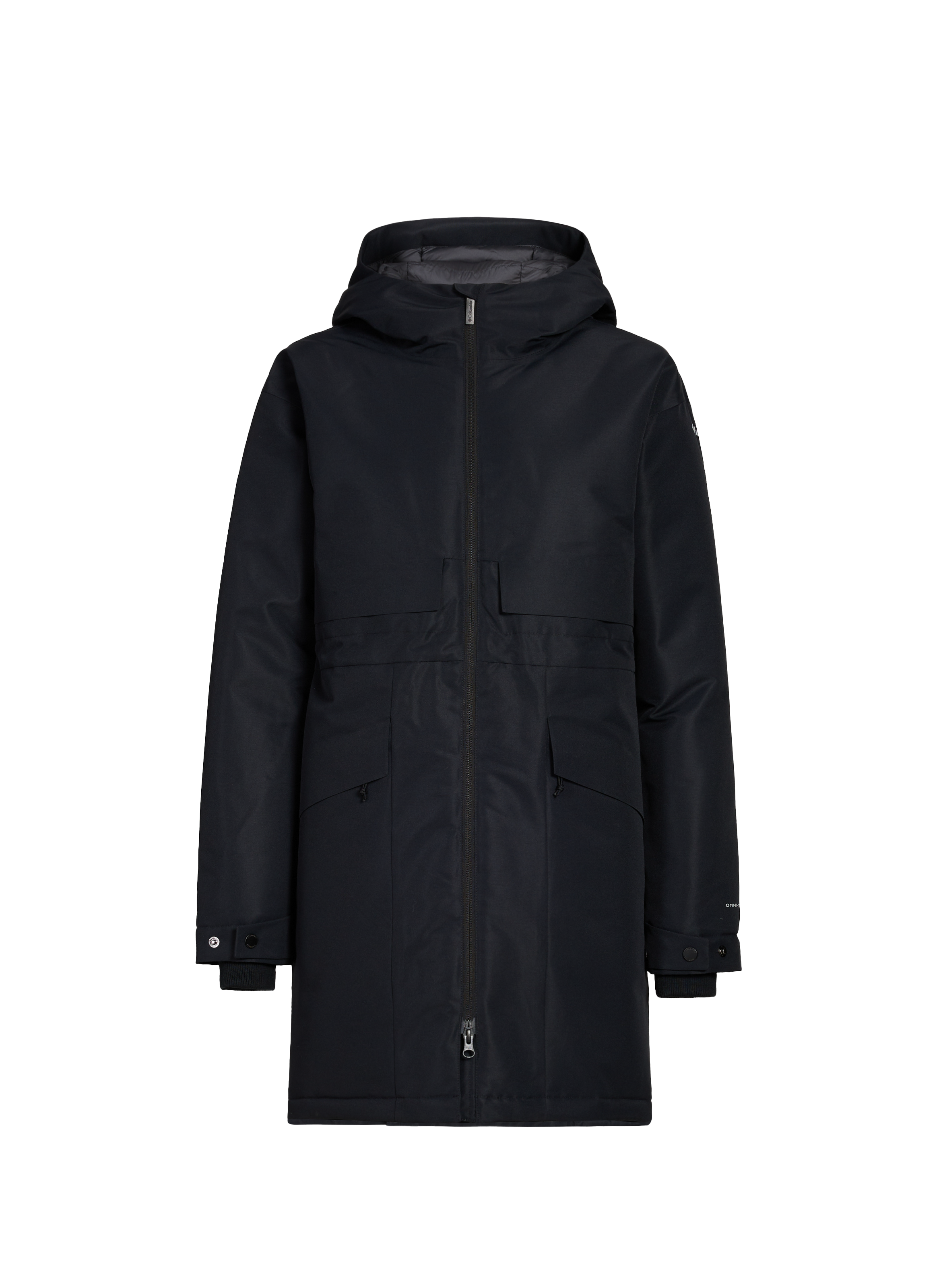 COLUMBIA Mid-length hooded jacket Black