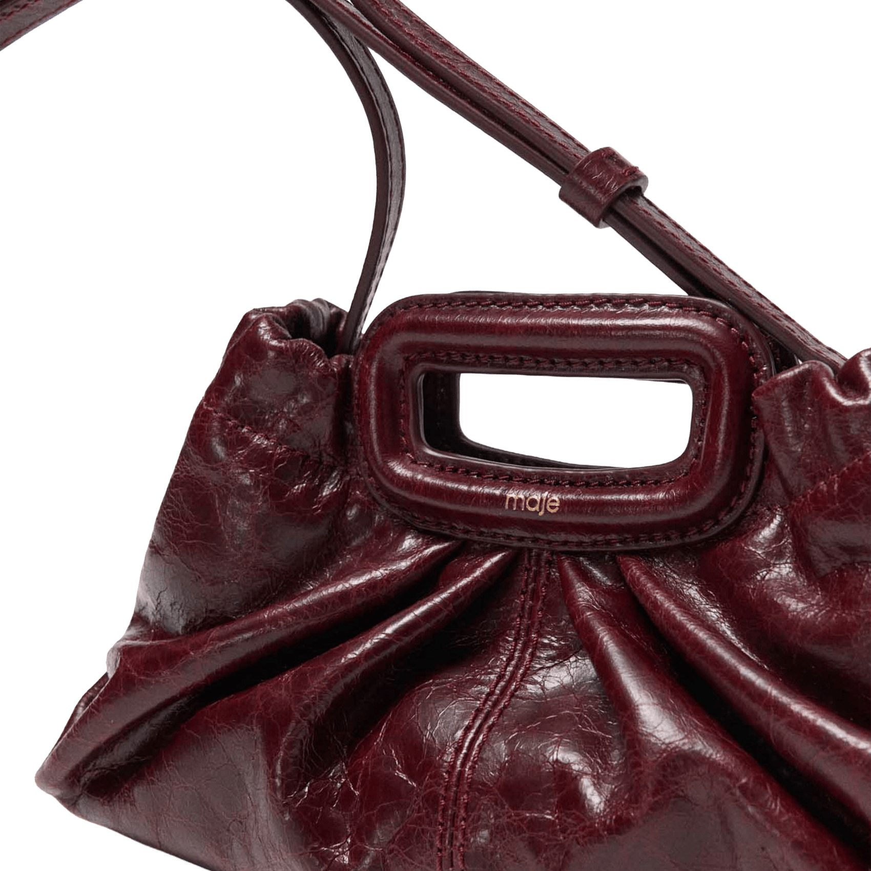 Pochette en cuir craquelé MAJE Rouge
