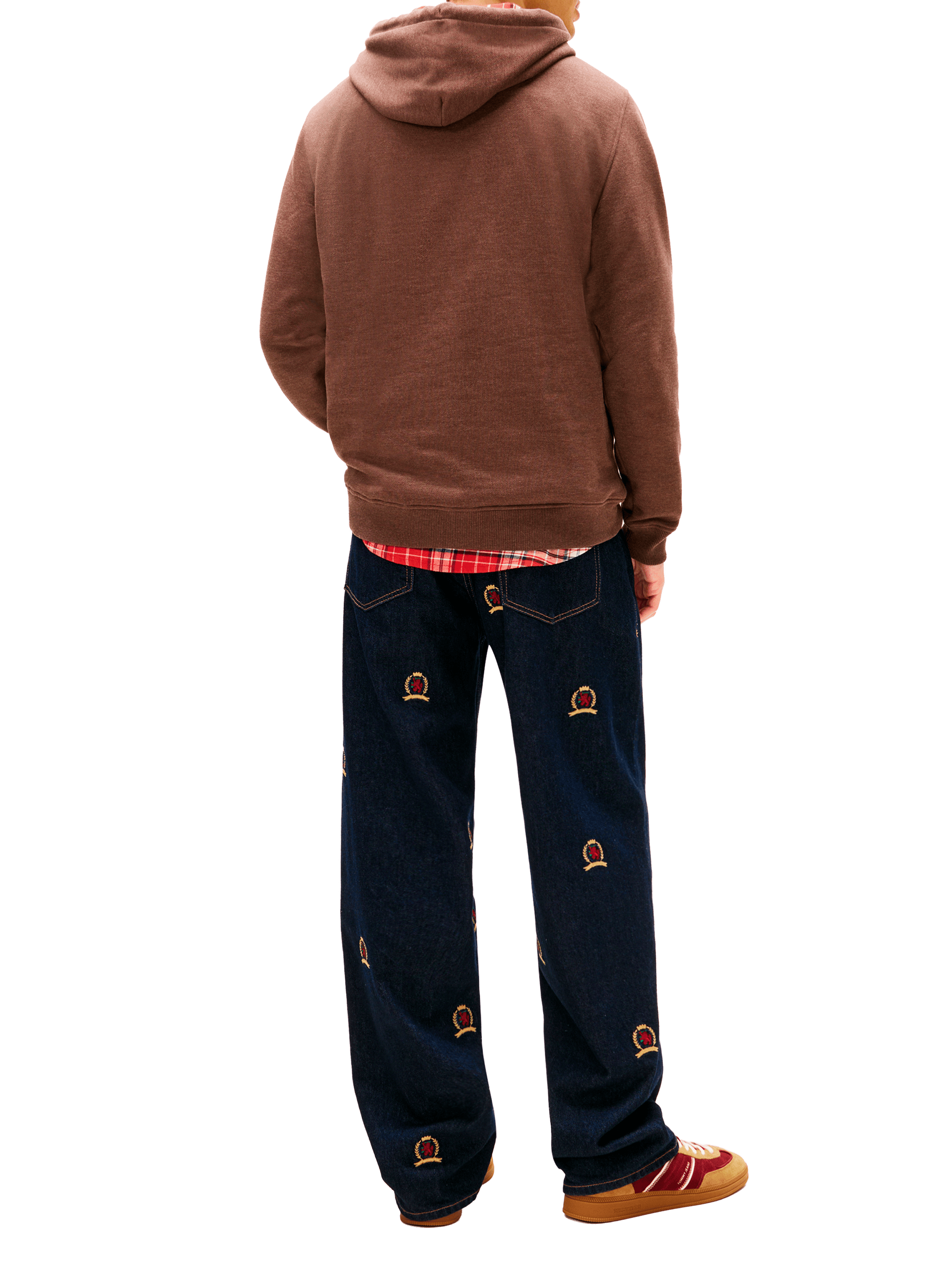 Hoodie with embroidered logo TOMMY HILFIGER Brown