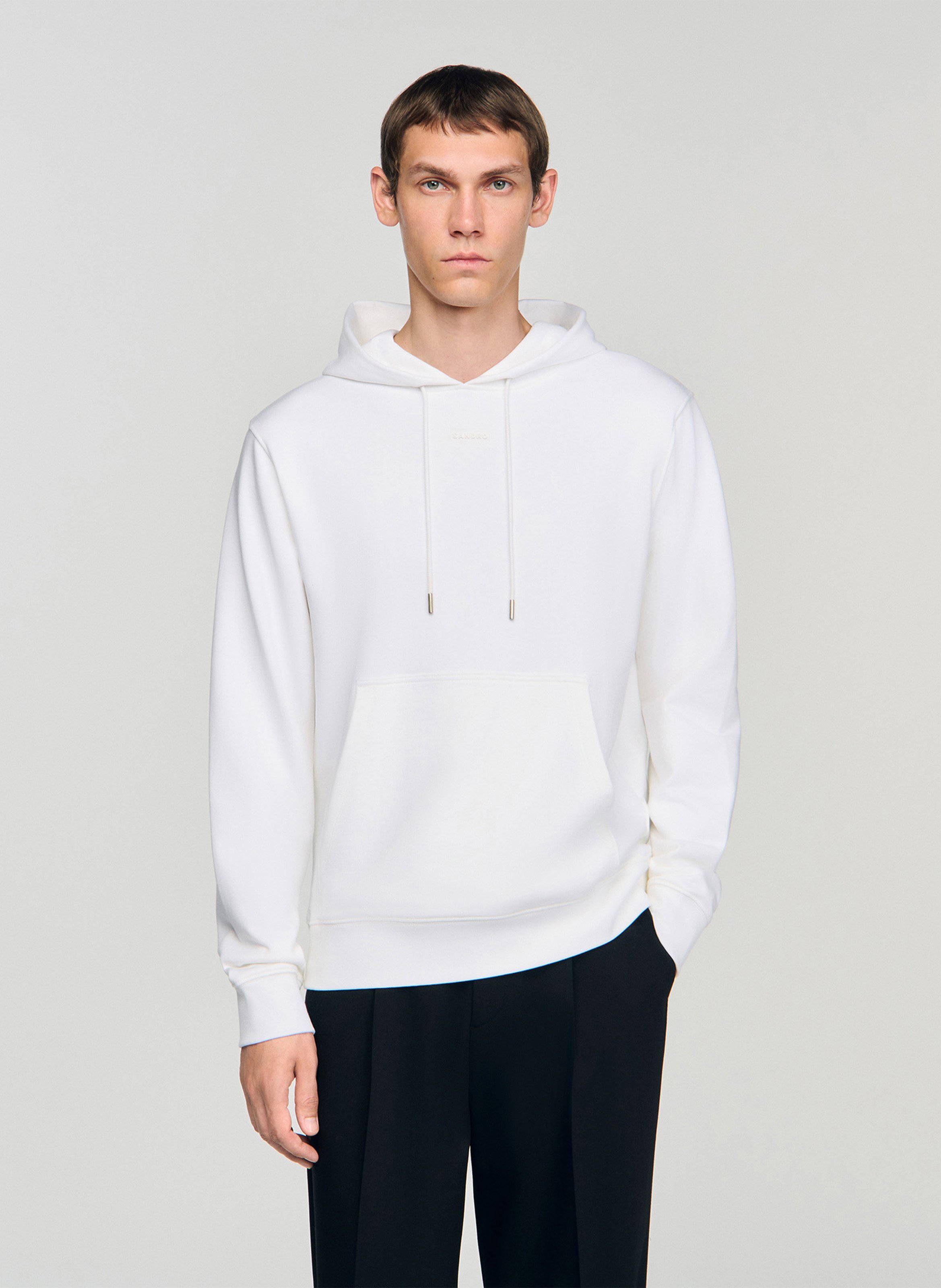 Sweat droit en coton SANDRO Blanc