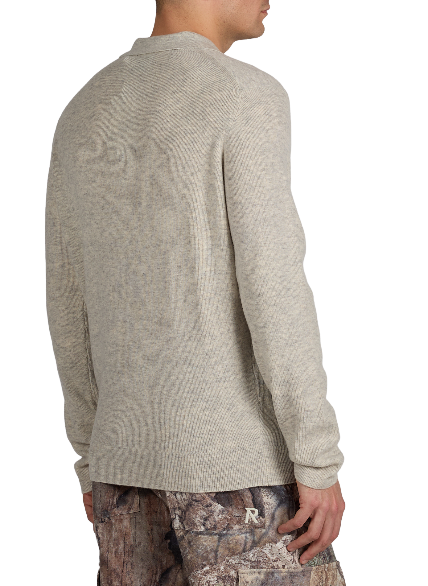 Pull polo en laine vierge mélangée LYLE & SCOTT Gris