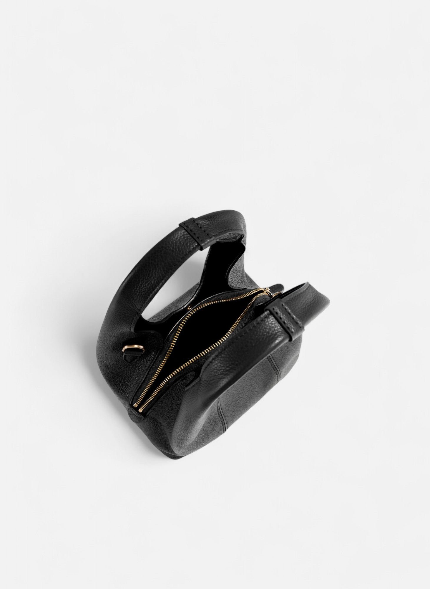 Petit sac à main juliette en cuir grainé LE TANNEUR Noir