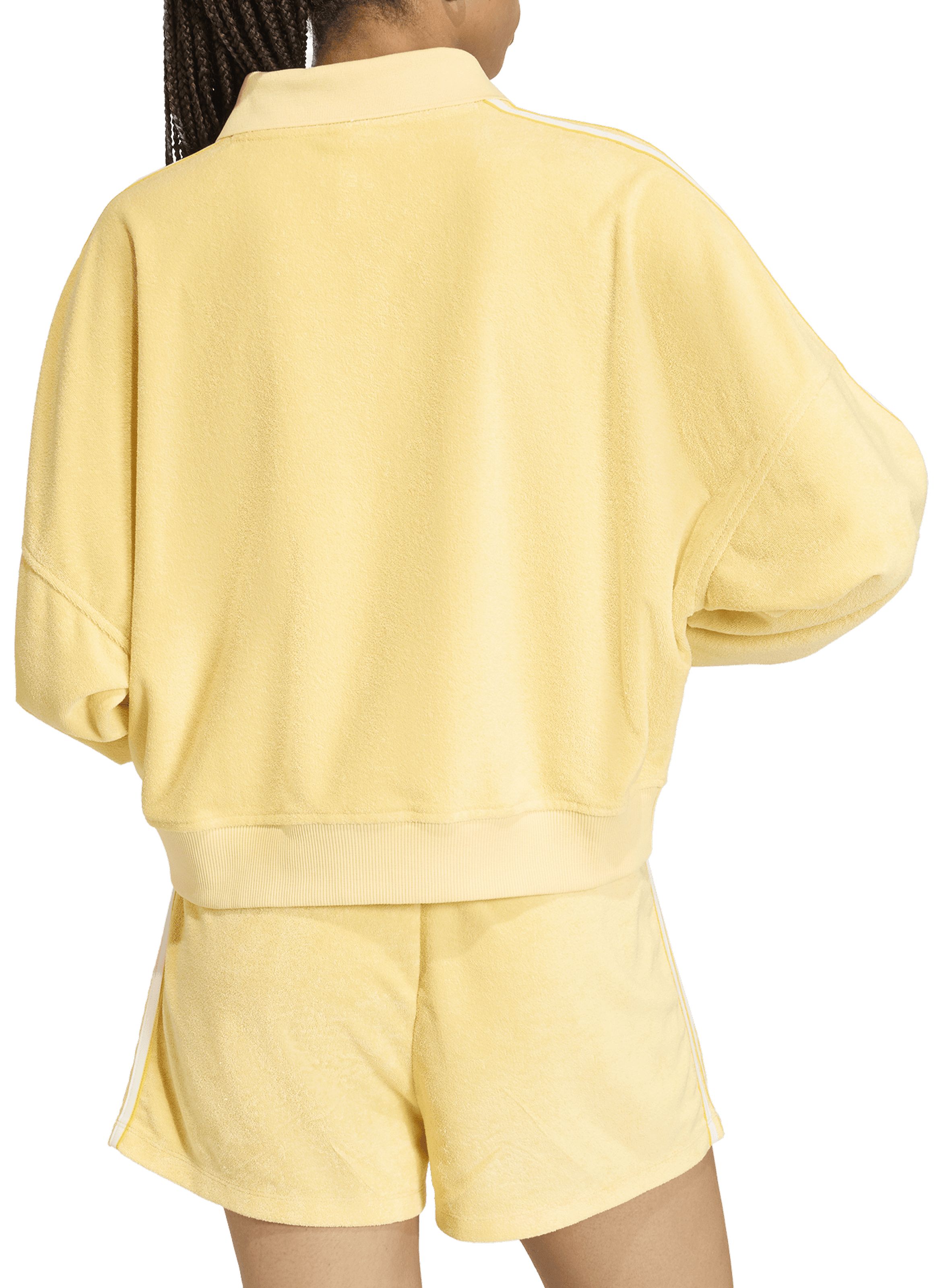 Polo with V-neck and long sleeves in terry cloth ADIDAS Yellow