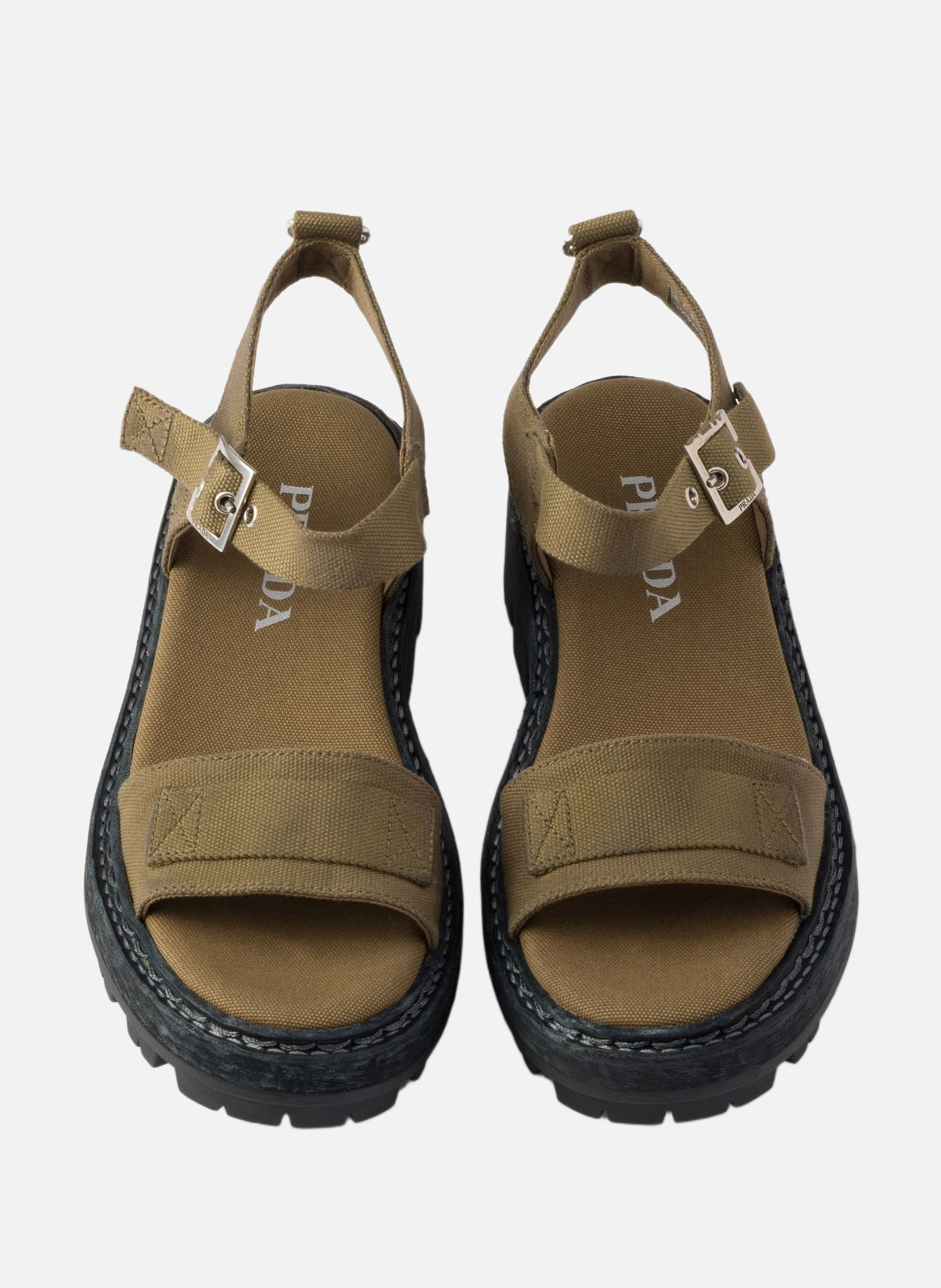 Sandales en toile PRADA Vert