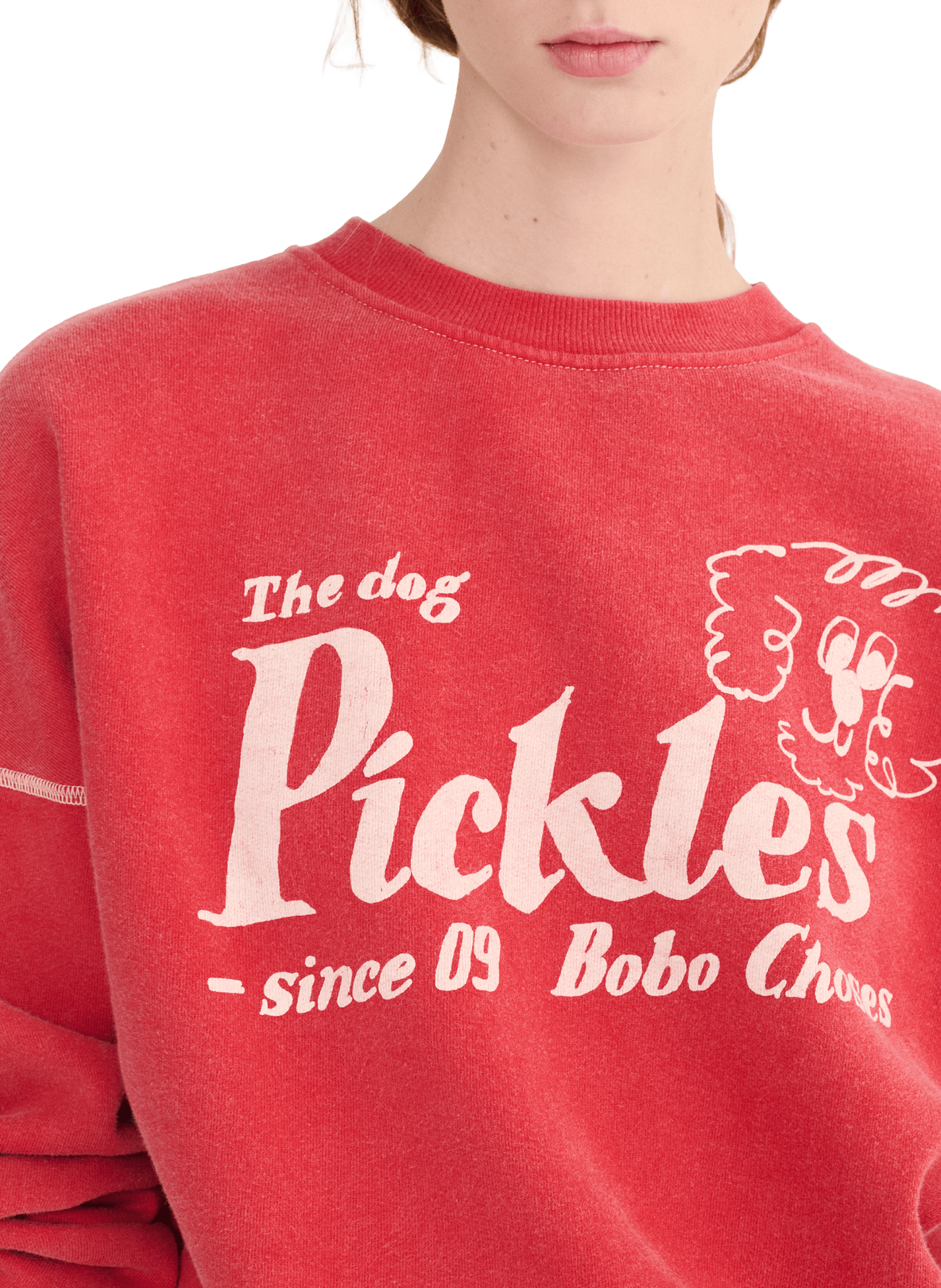 Printed cotton sweatshirt BOBO CHOSES Red